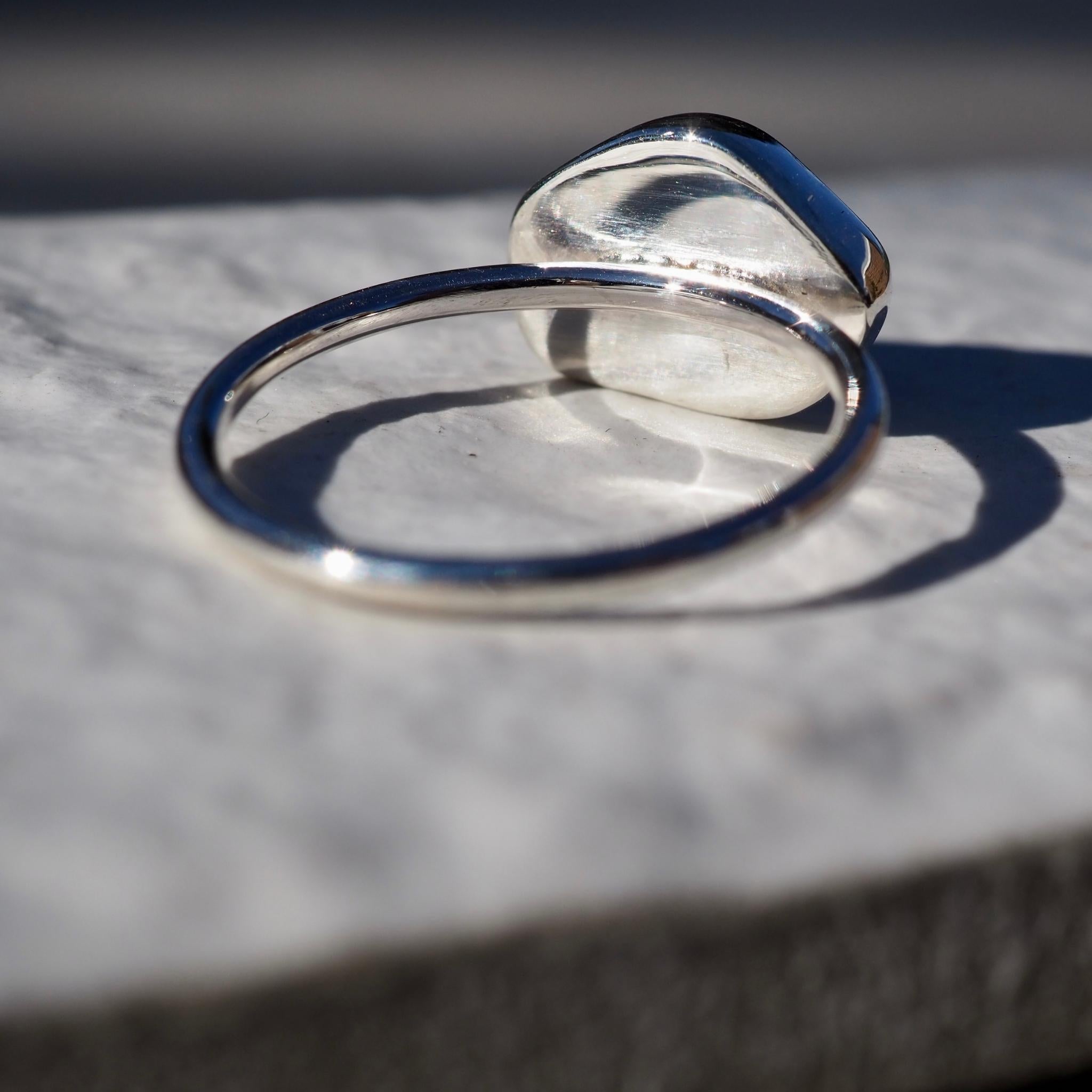 Blue Sea Glass Ring