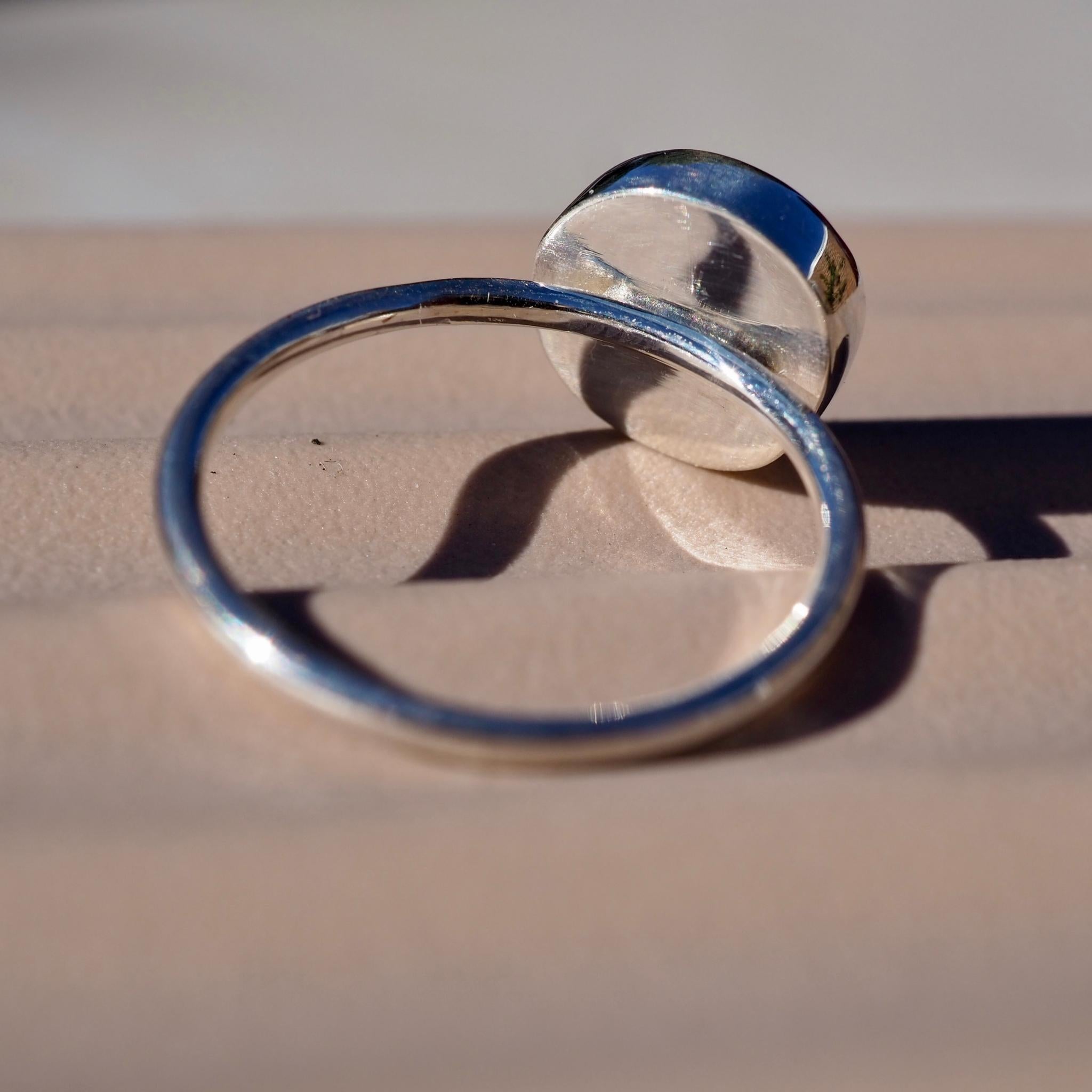 Seafoam Blue Sea Glass Ring - Size N 1/2