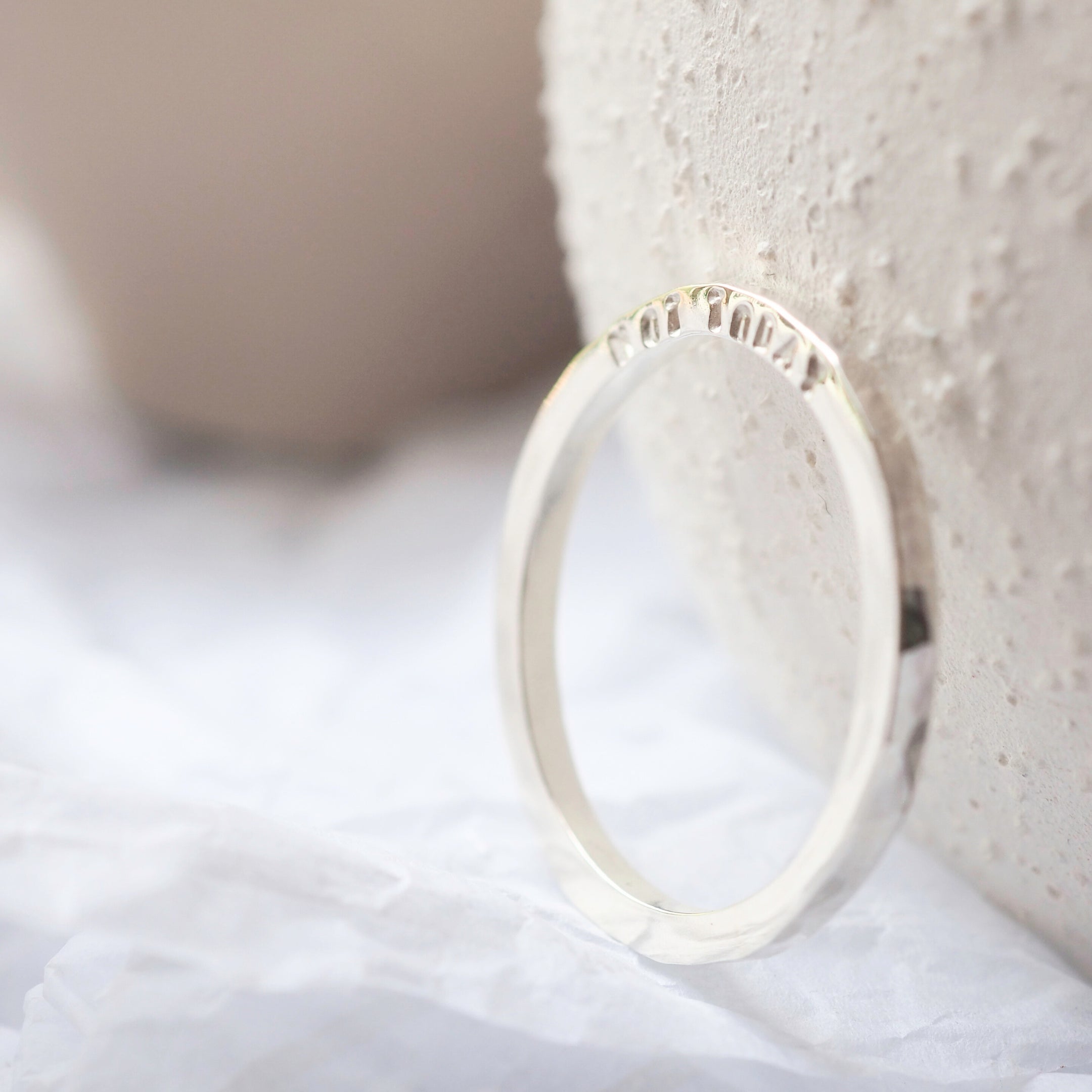 Sterling Silver Hidden Message Ring handstamped with the words 'Not Today'