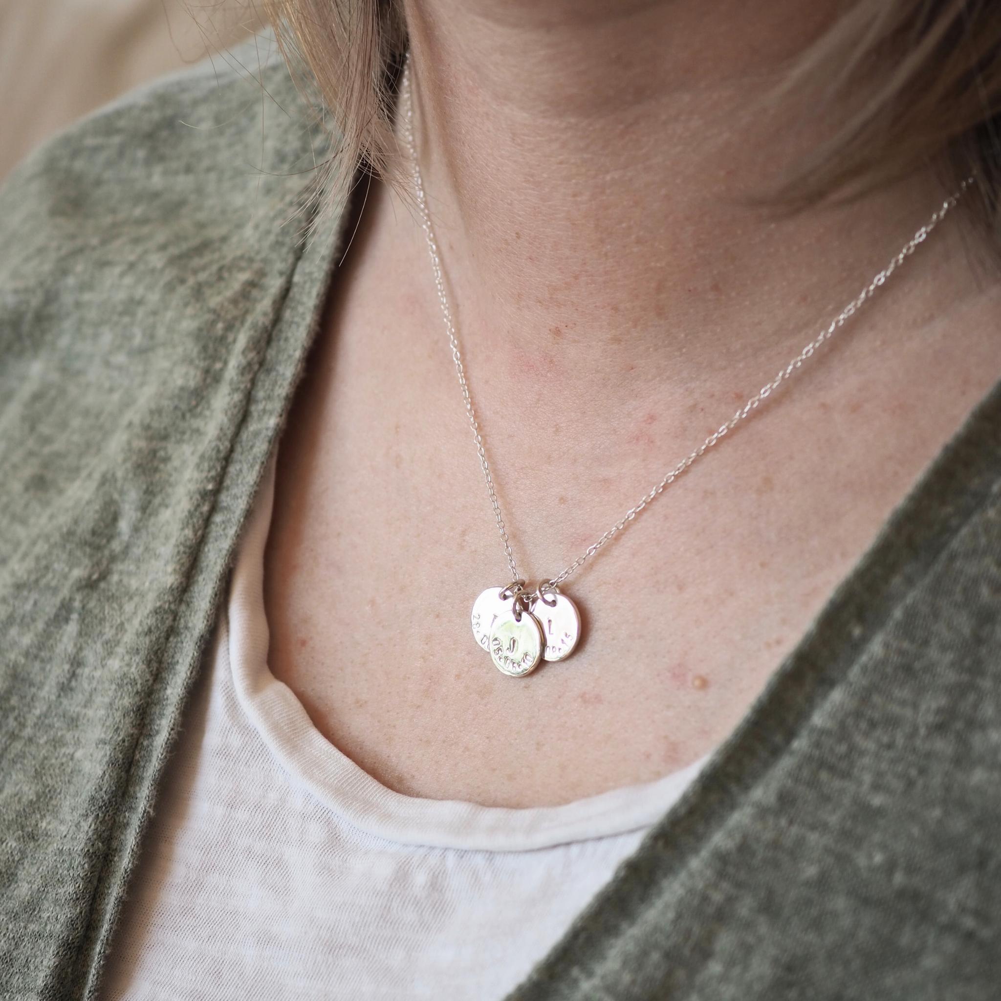 Initial & Date Disc Necklace