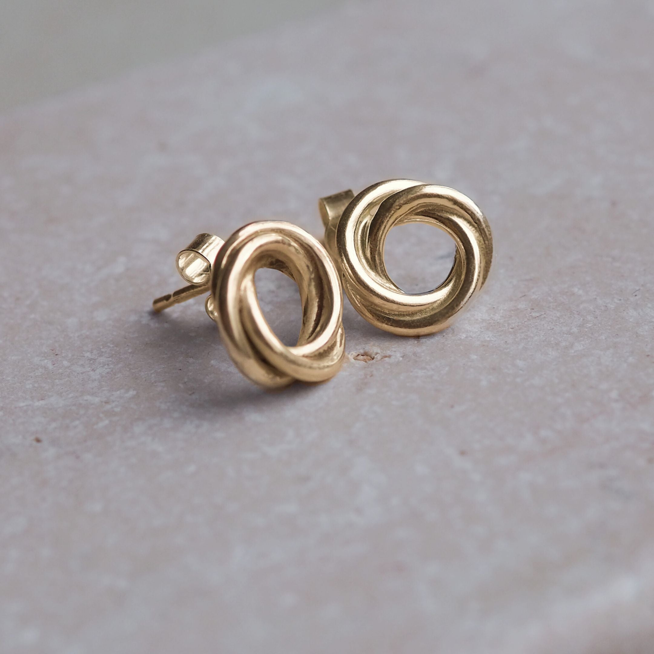 Interlocking Ring Stud Earrings