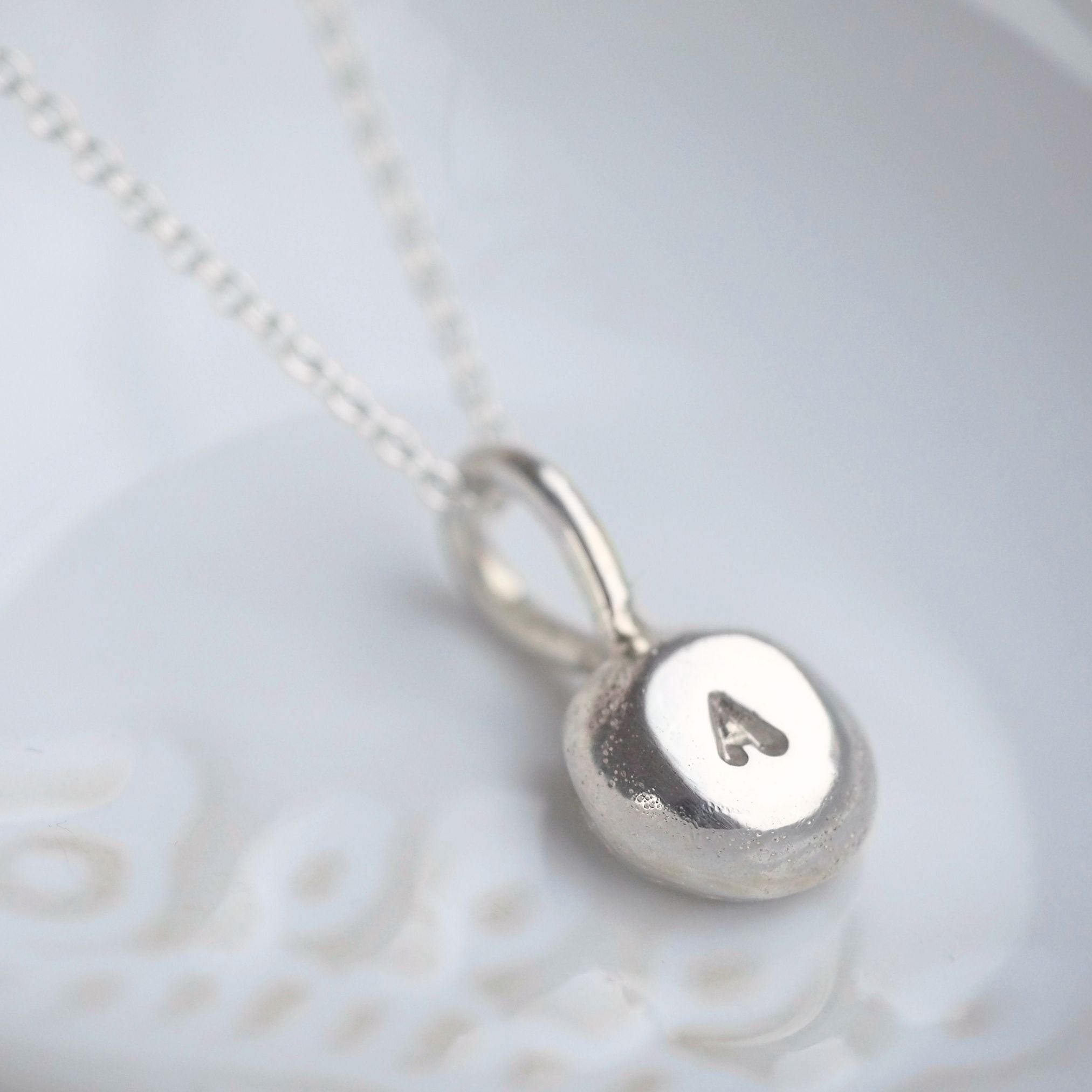 Molten Pebble Necklace (Initial or Zodiac)