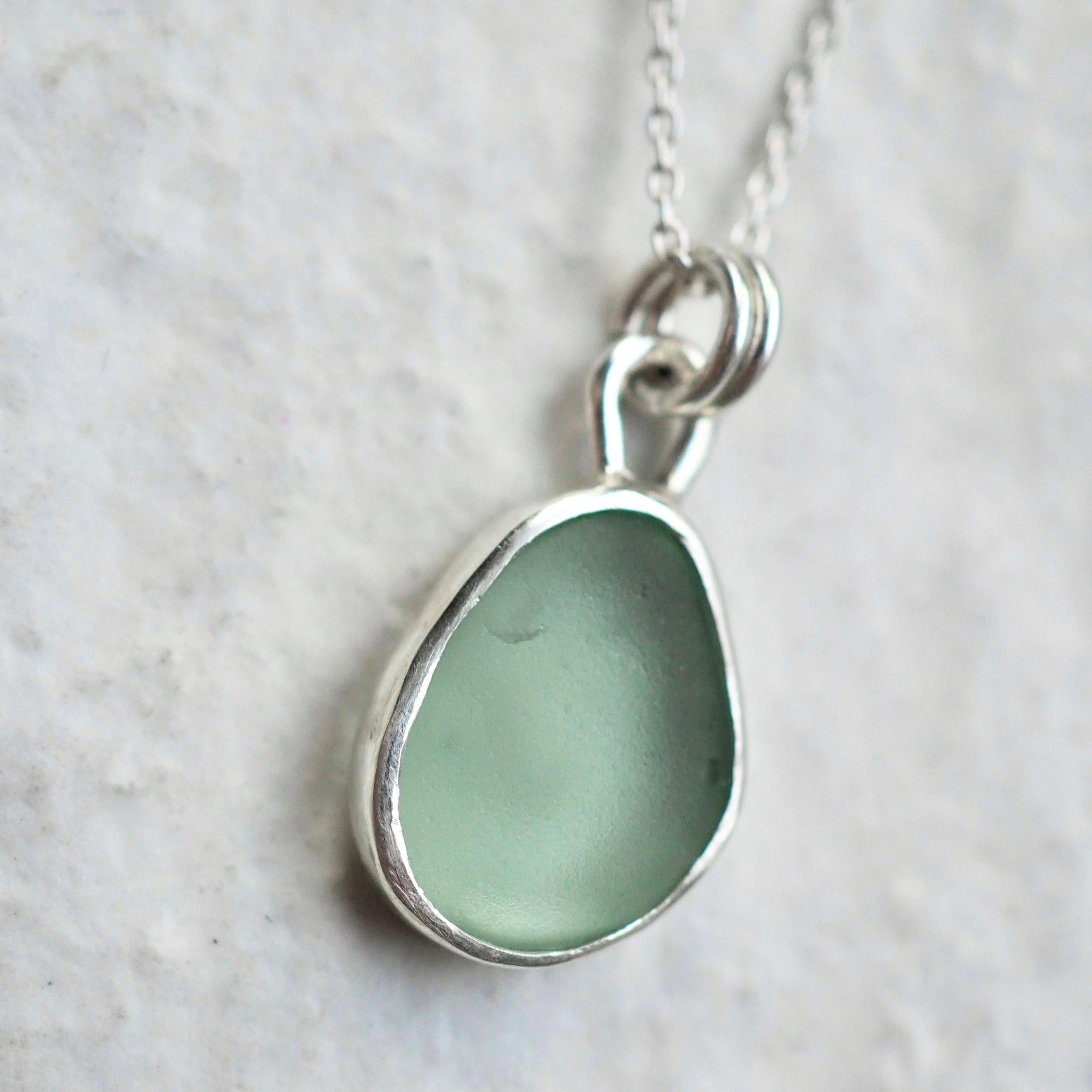 Light Seafoam Green Sea Glass Necklace