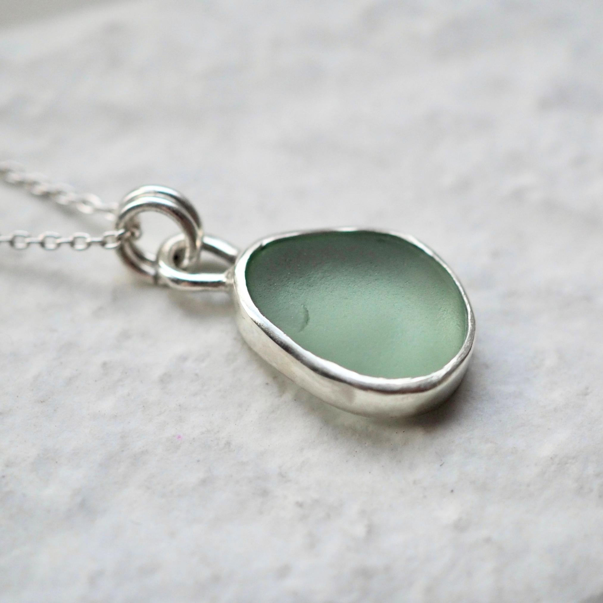 Light Seafoam Green Sea Glass Necklace