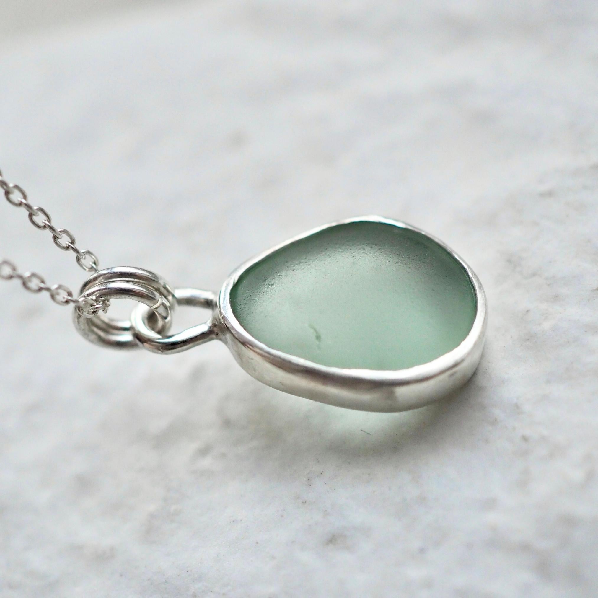 Light Seafoam Green Sea Glass Necklace