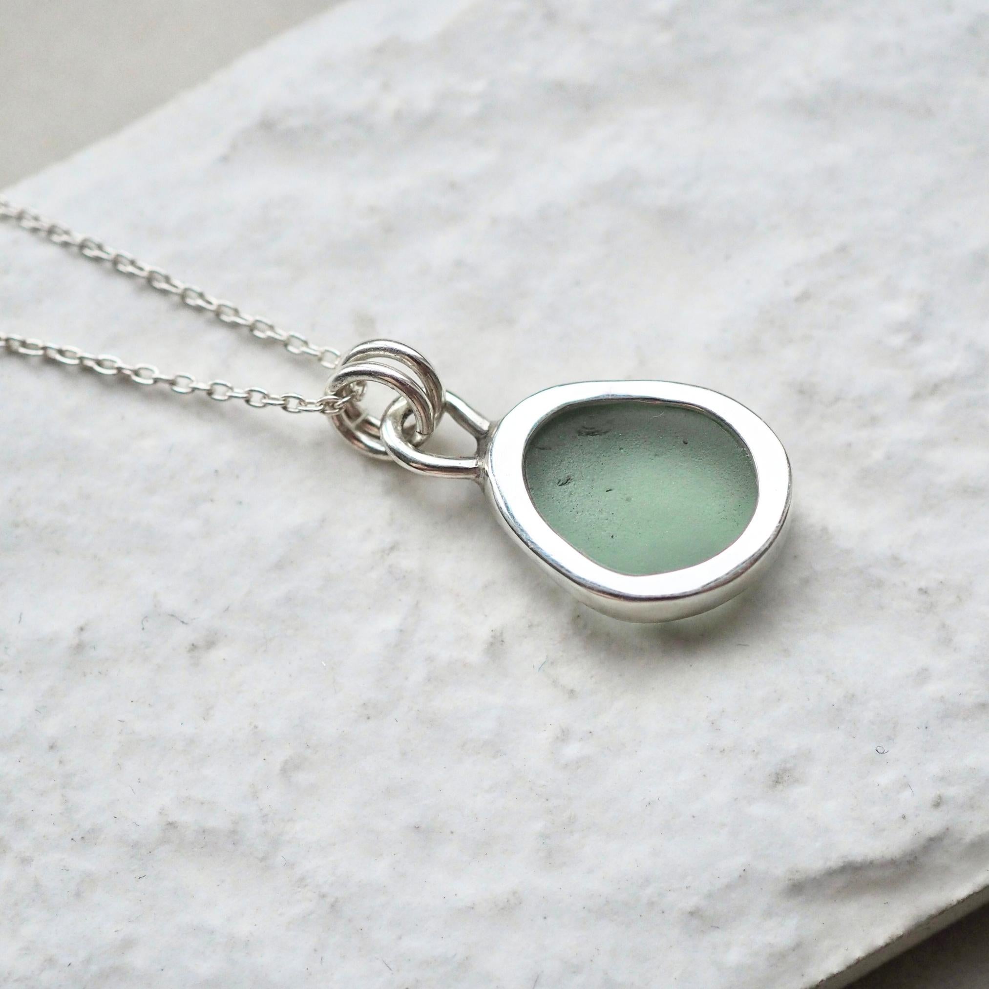 Light Seafoam Green Sea Glass Necklace