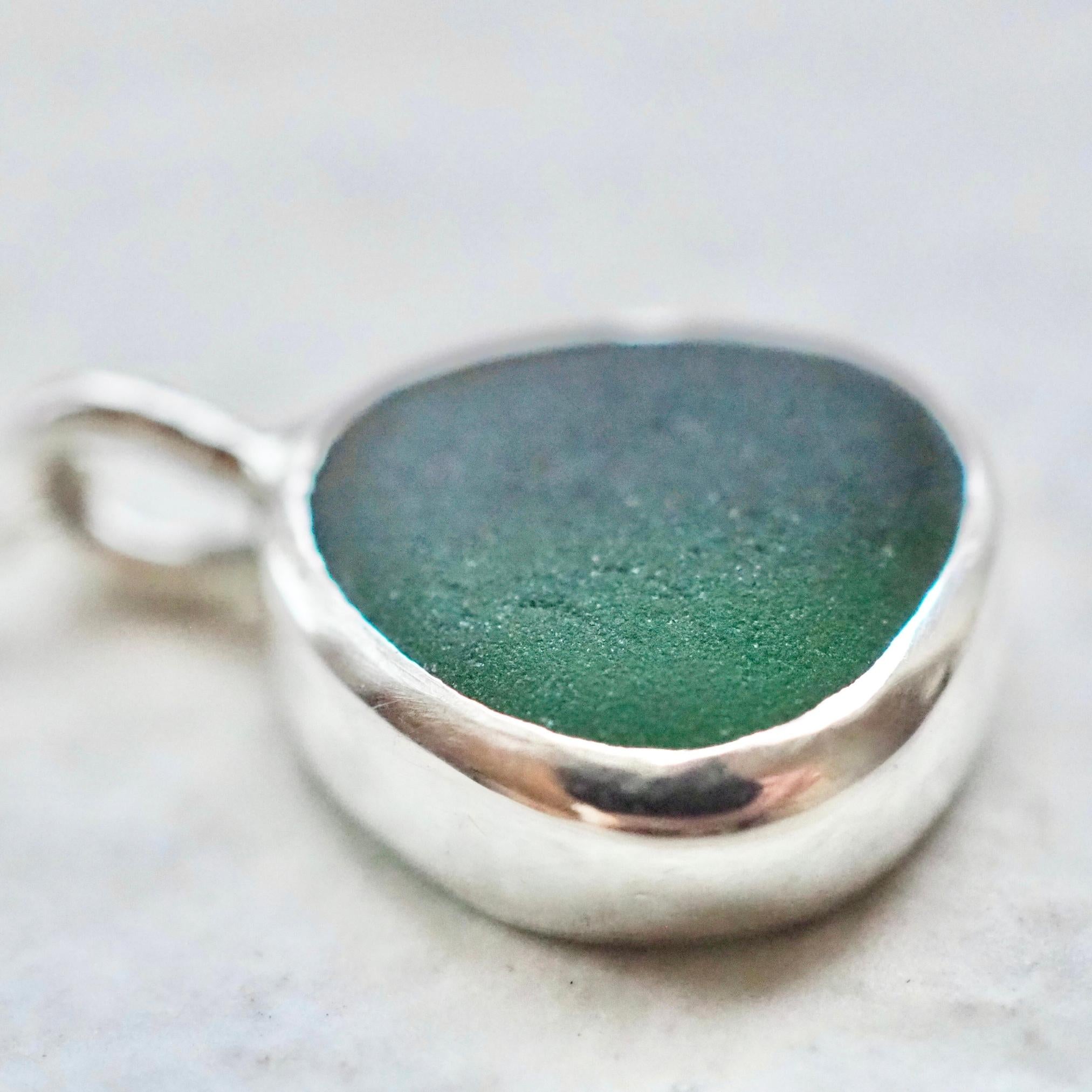 Forest Green Sea Glass Necklace