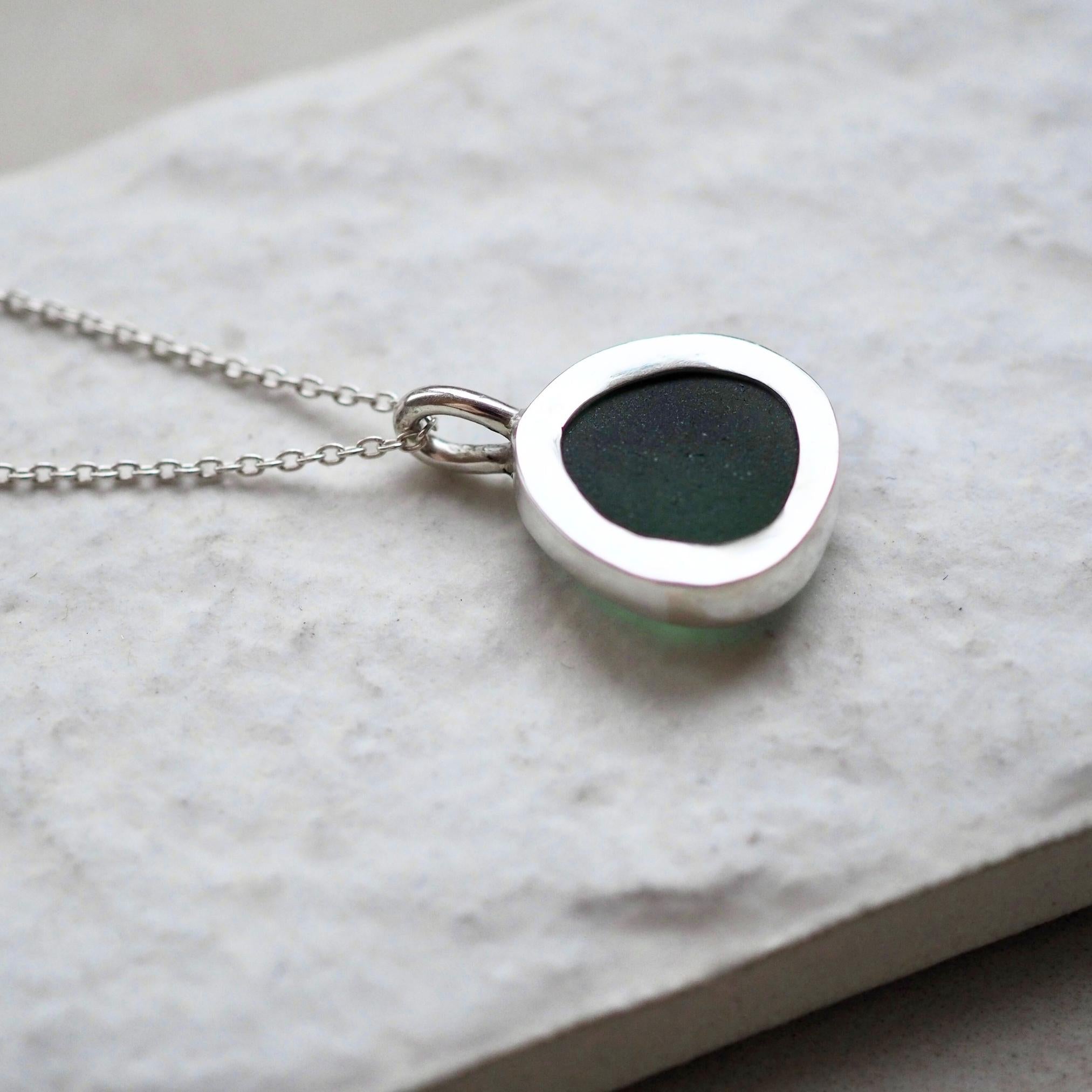 Forest Green Sea Glass Necklace