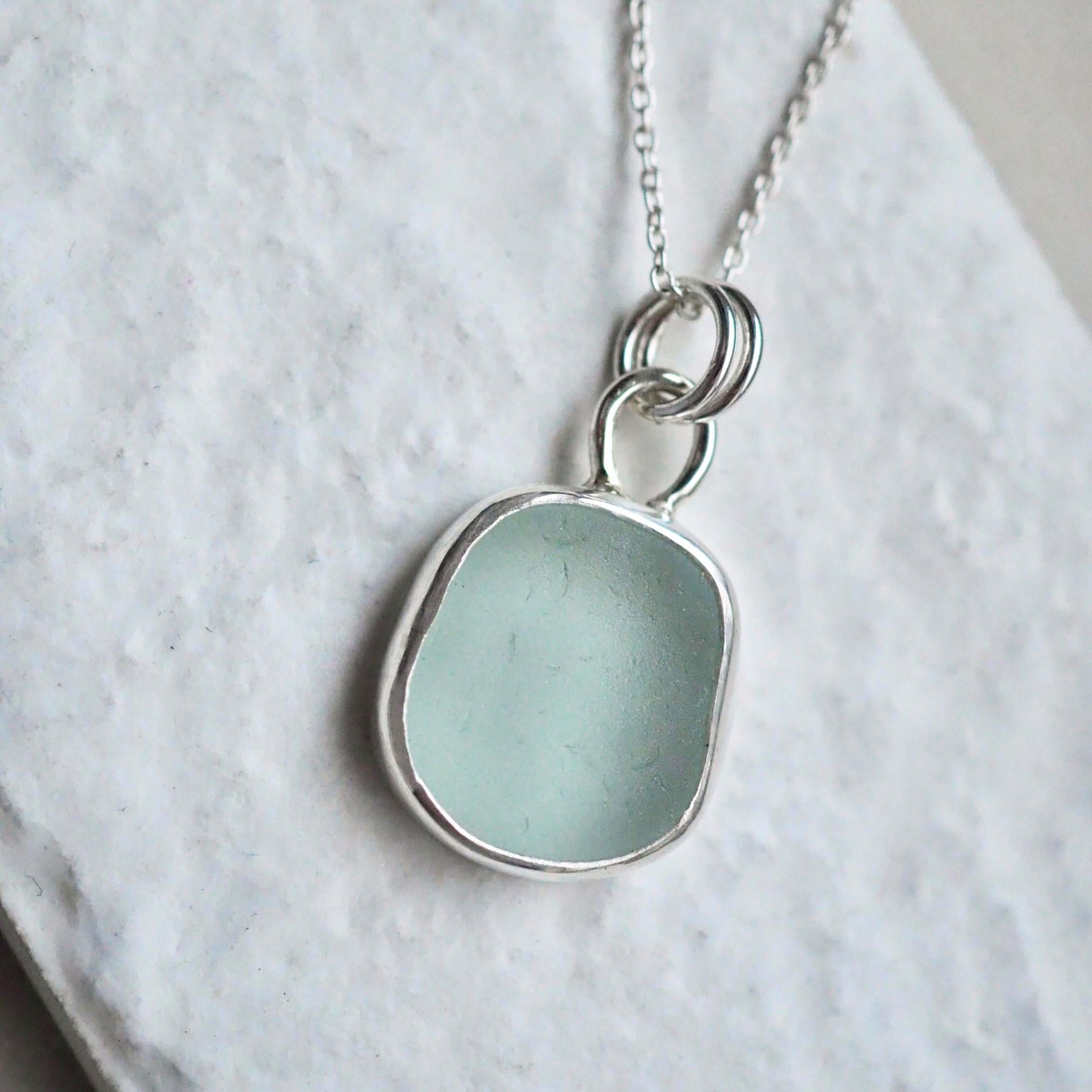 Pale Seafoam Sea Glass Necklace