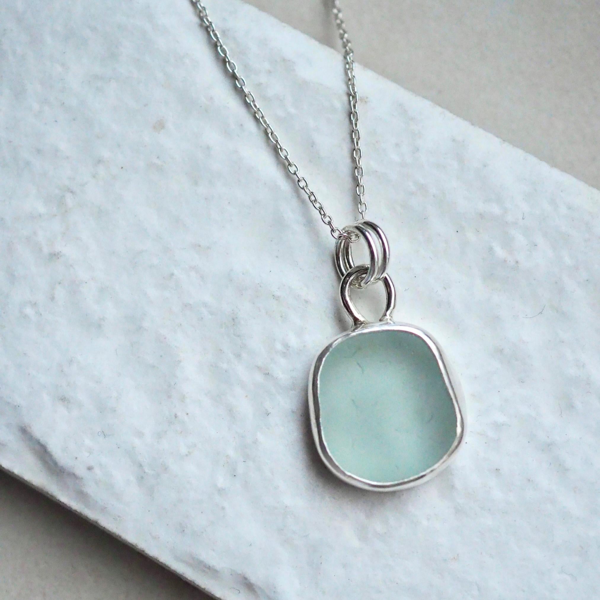 Pale Seafoam Sea Glass Necklace