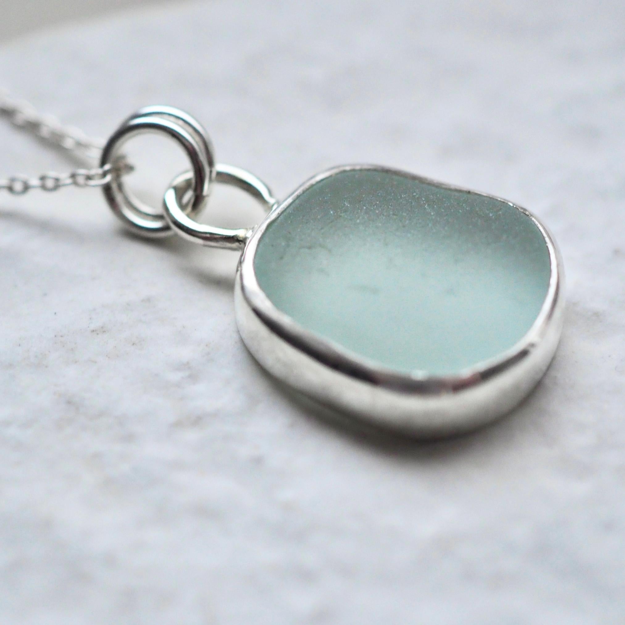 Pale Seafoam Sea Glass Necklace