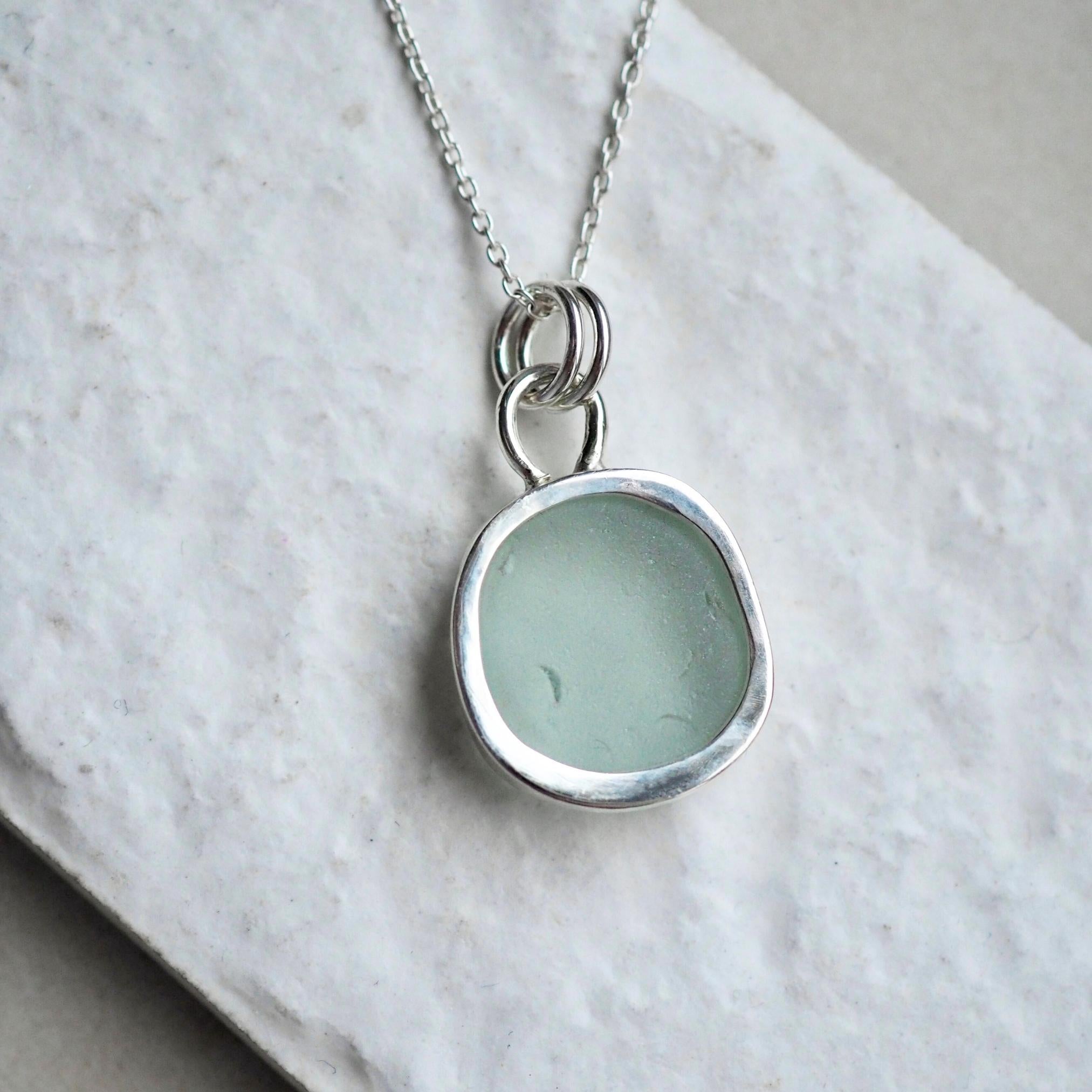 Pale Seafoam Sea Glass Necklace