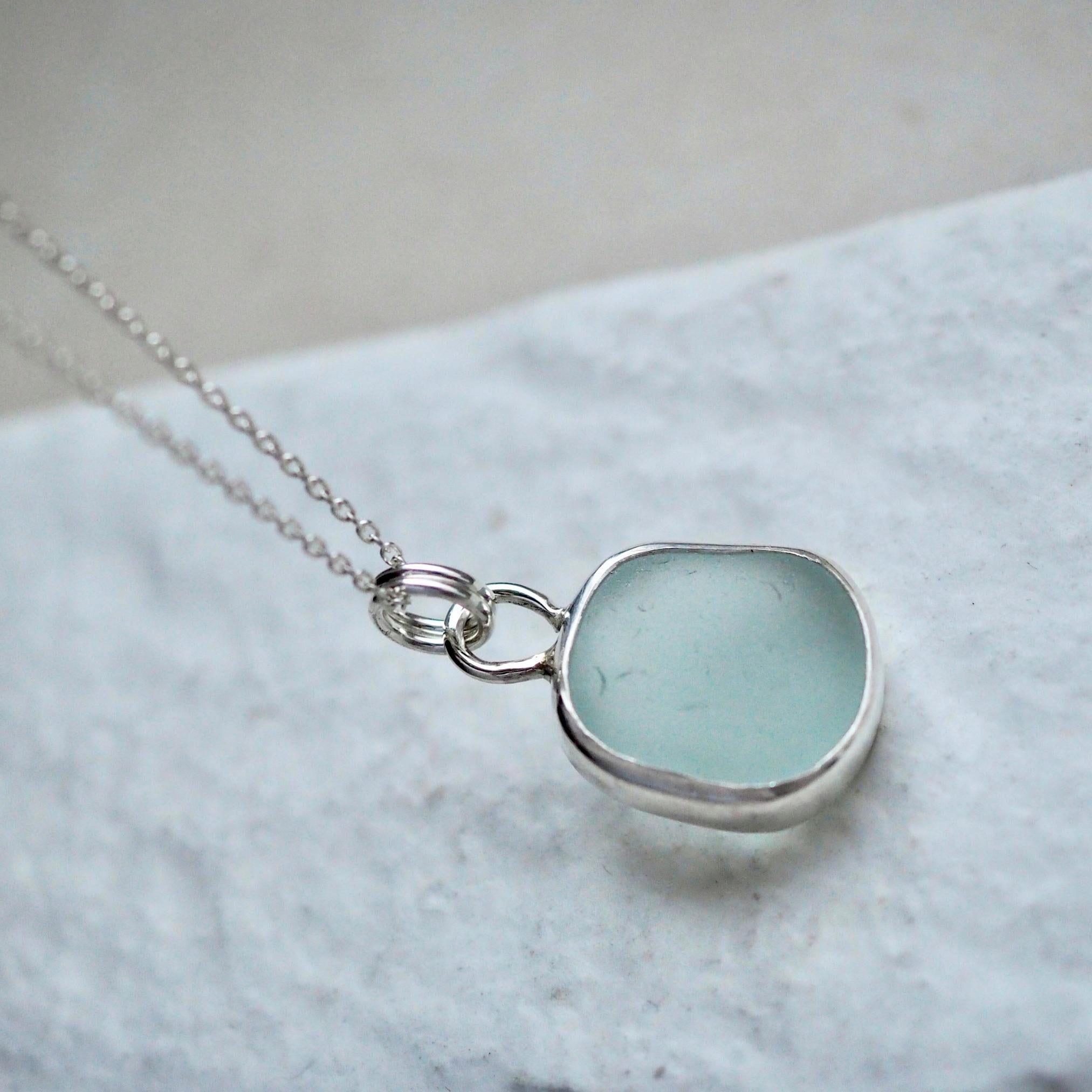 Pale Seafoam Sea Glass Necklace
