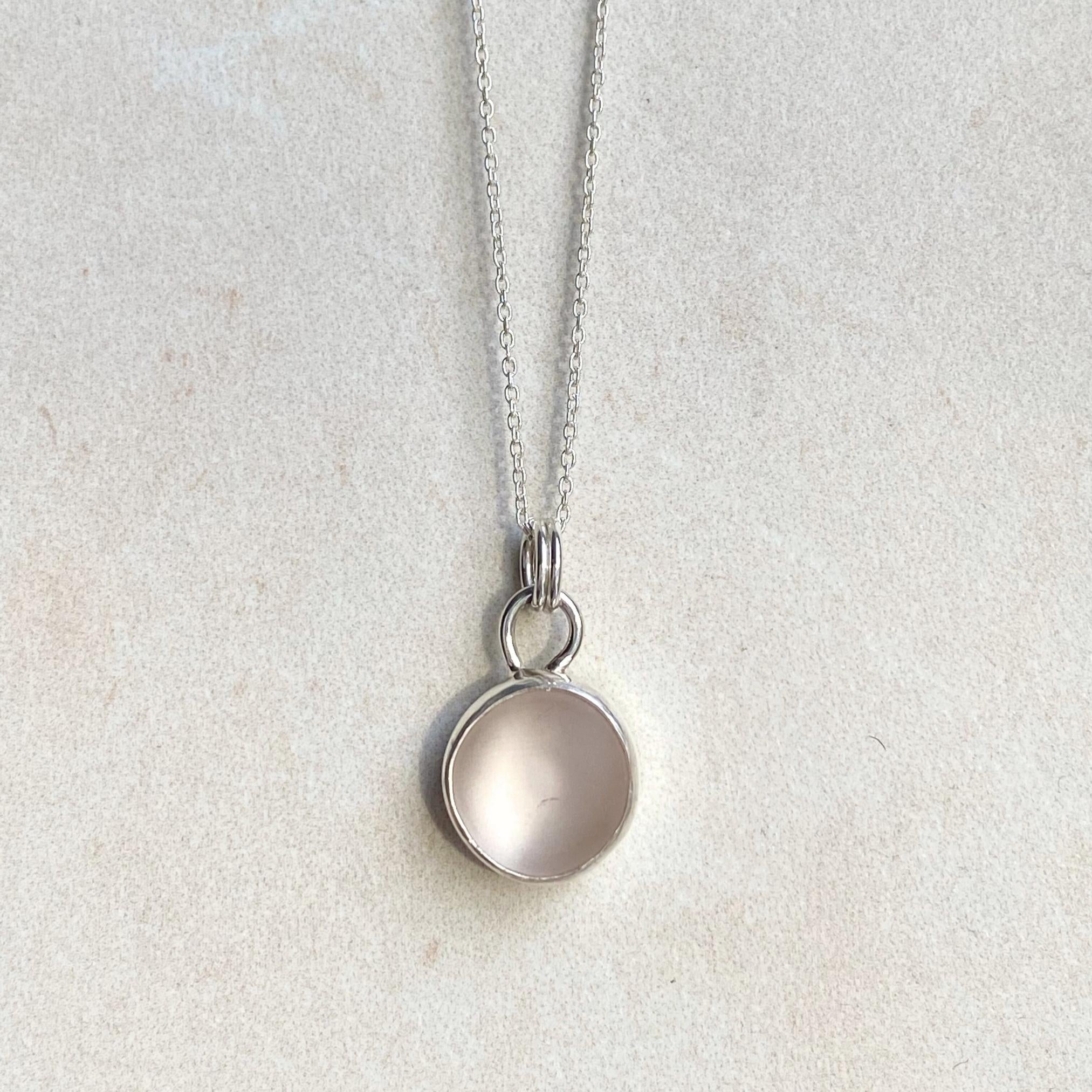 White-Pink Sea Glass Necklace