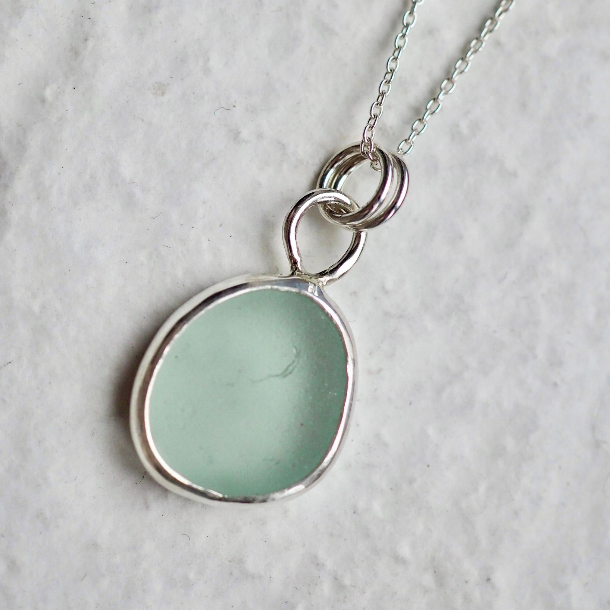 Light Seafoam Sea Glass Necklace
