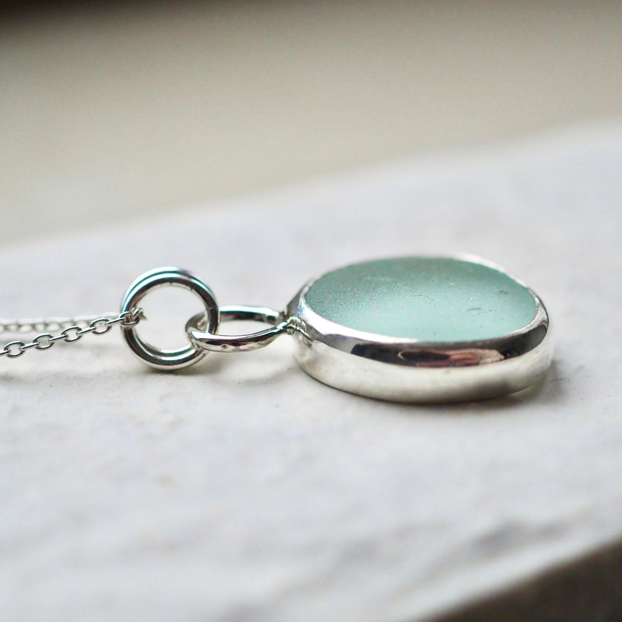 Light Seafoam Sea Glass Necklace