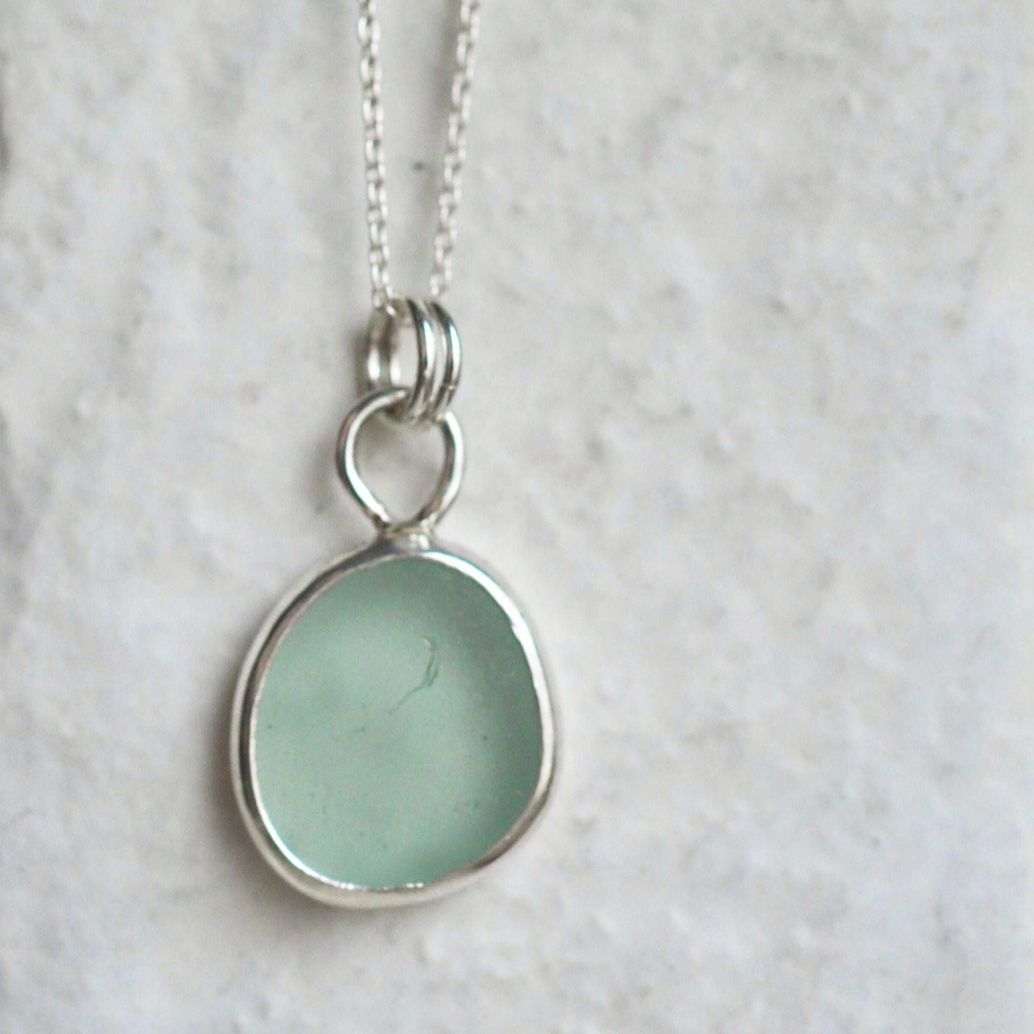 Light Seafoam Sea Glass Necklace