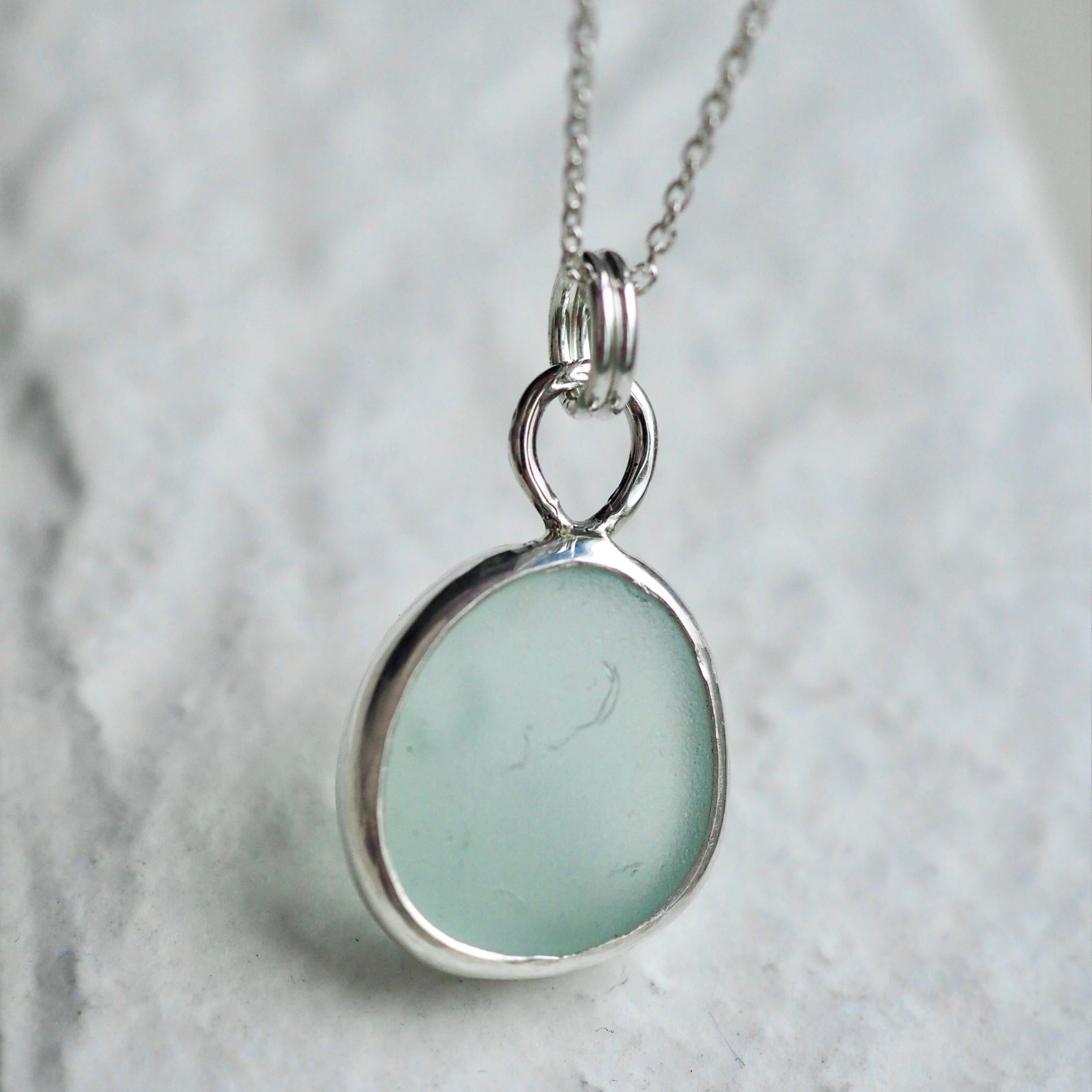 Light Seafoam Sea Glass Necklace