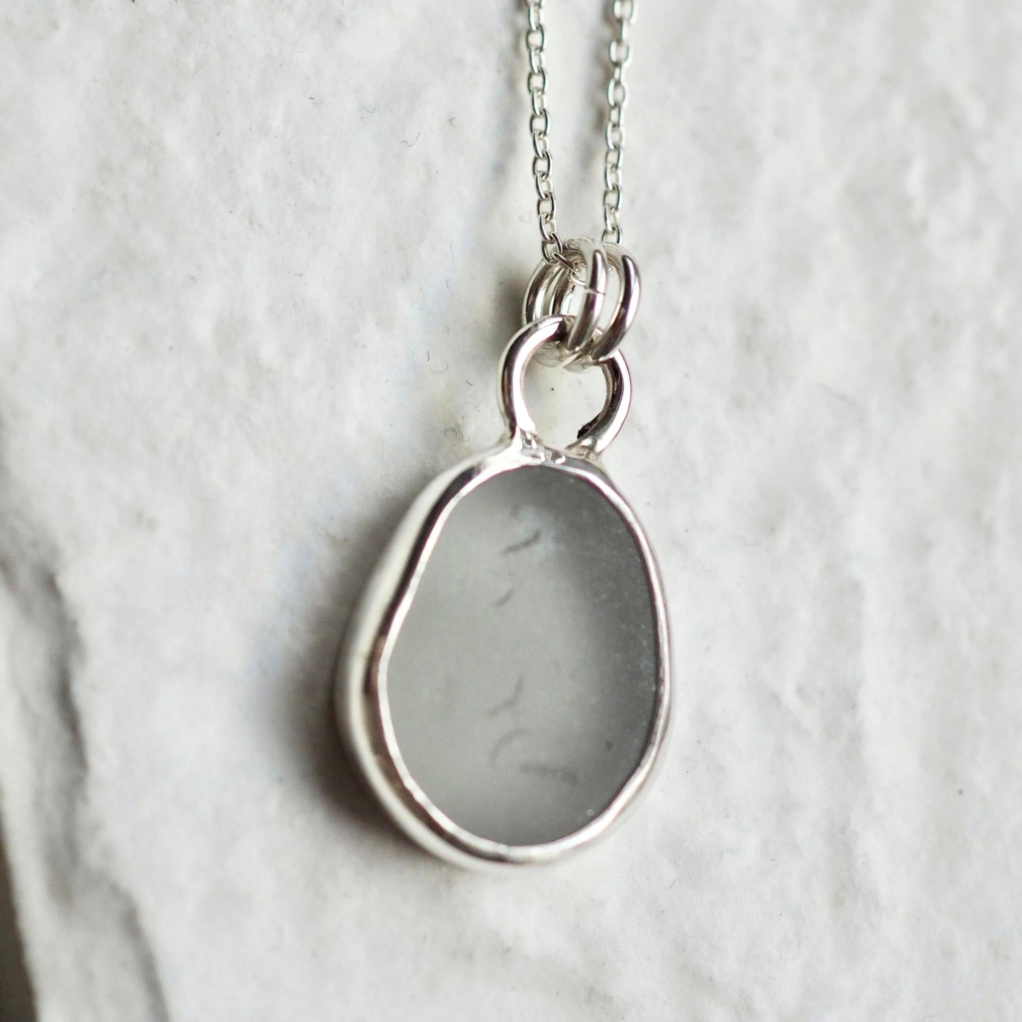 Smokey Grey Sea Glass Necklace