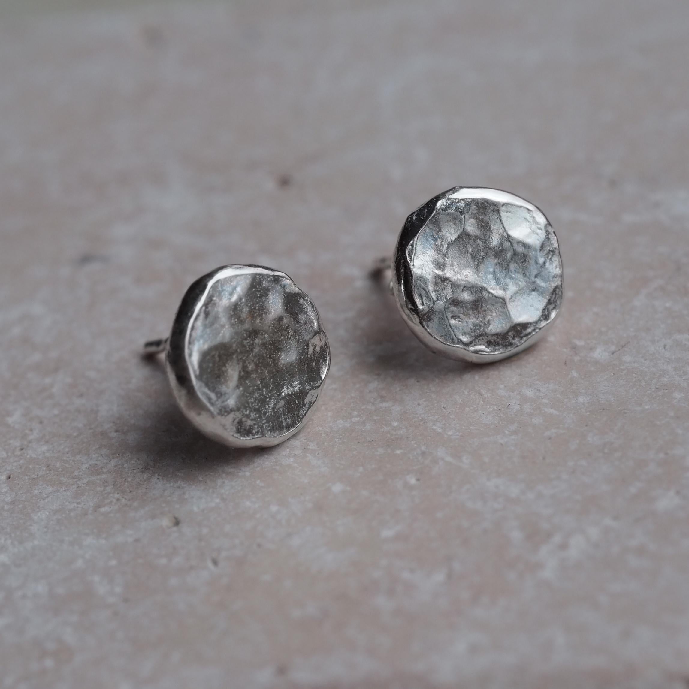 Statement Hammered Stud Earrings