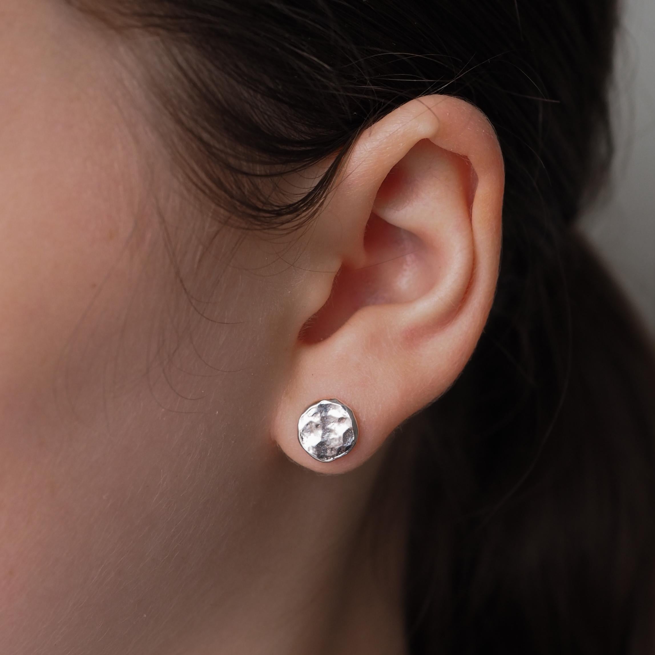 Statement Hammered Stud Earrings