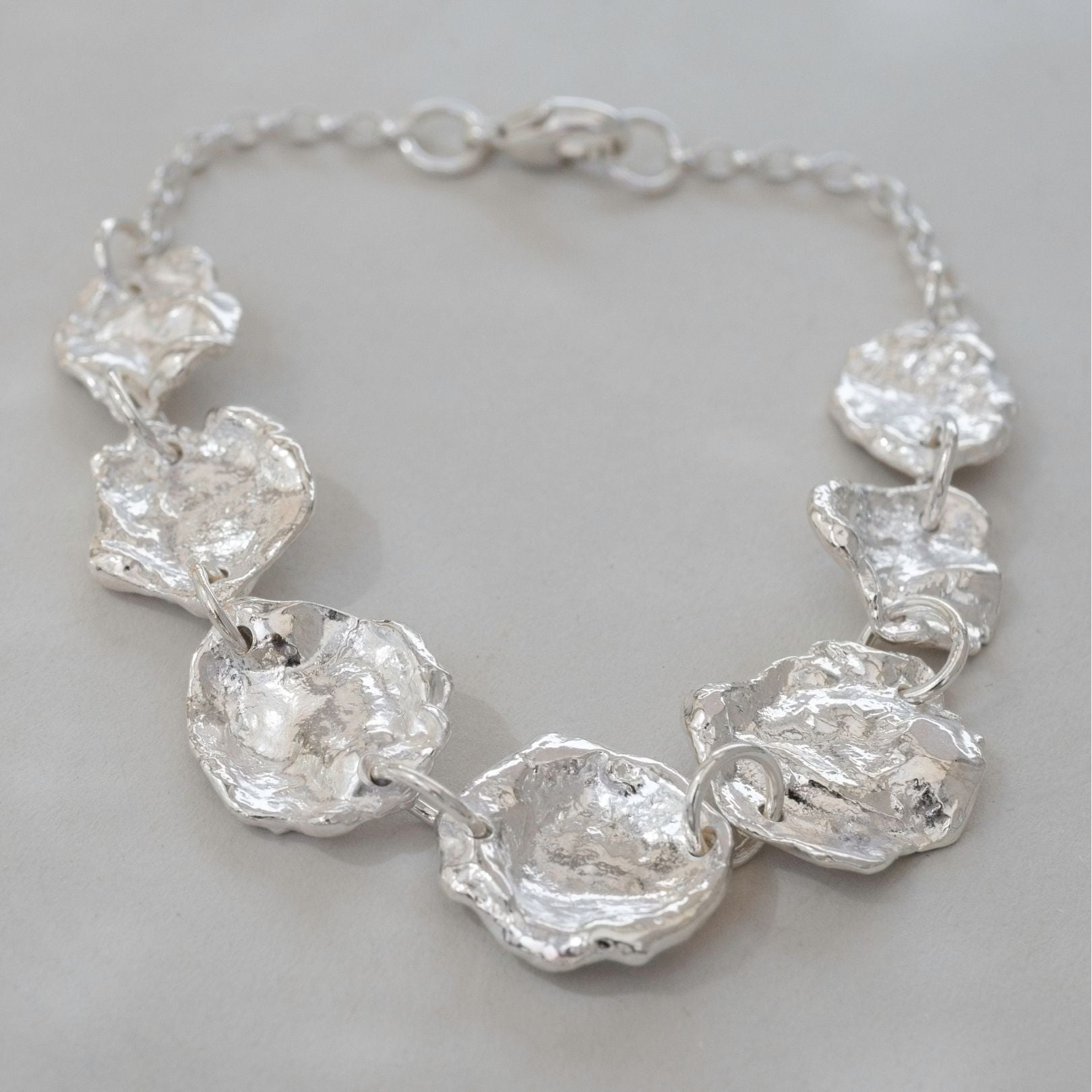Sterling Silver Watercast Link Bracelet One