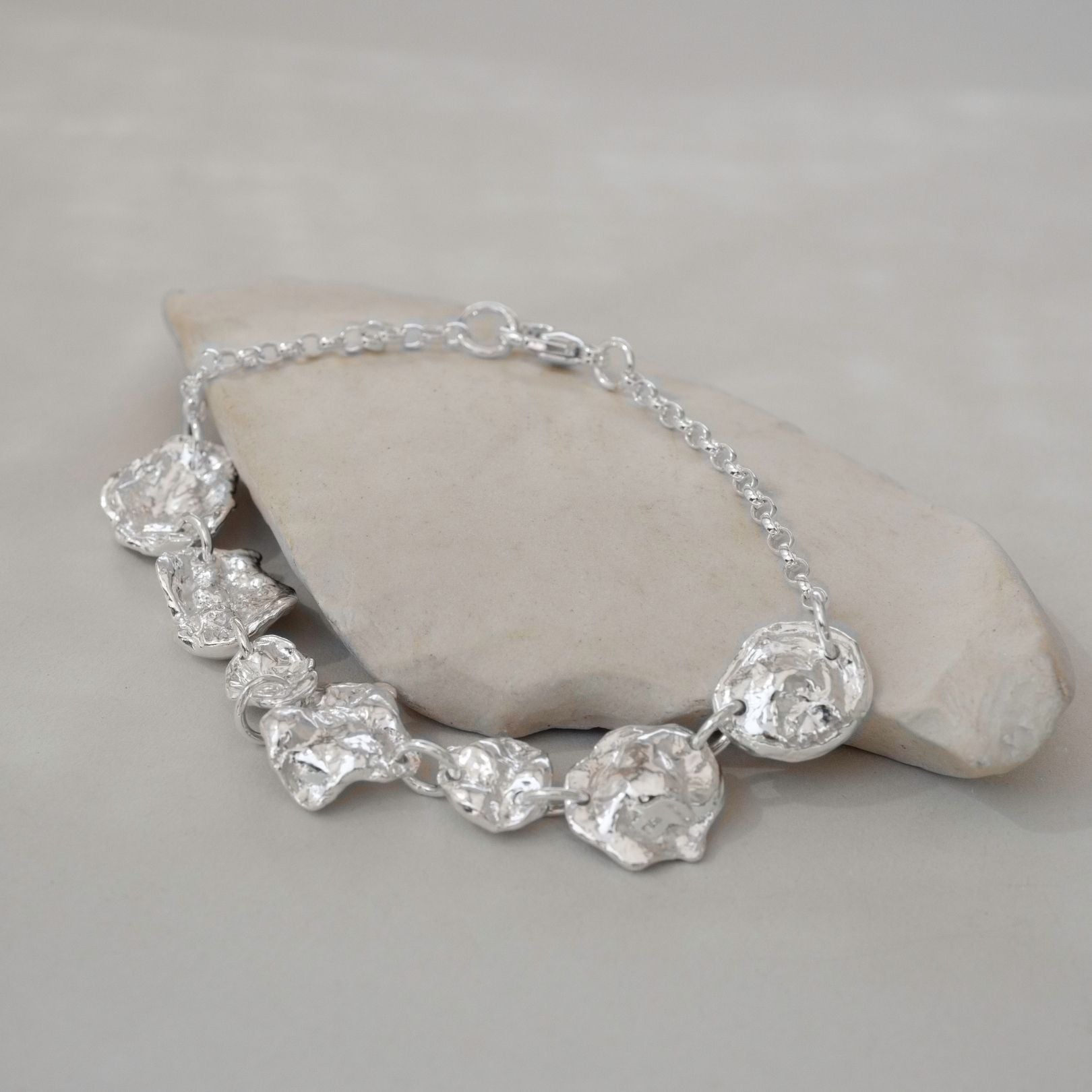 Sterling Silver Watercast Link Bracelet Two