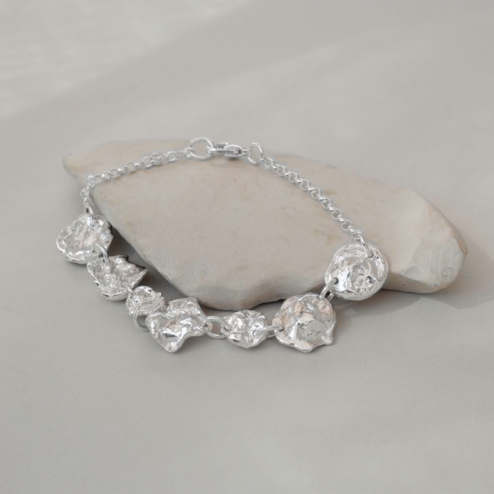 Sterling Silver Watercast Link Bracelet Two