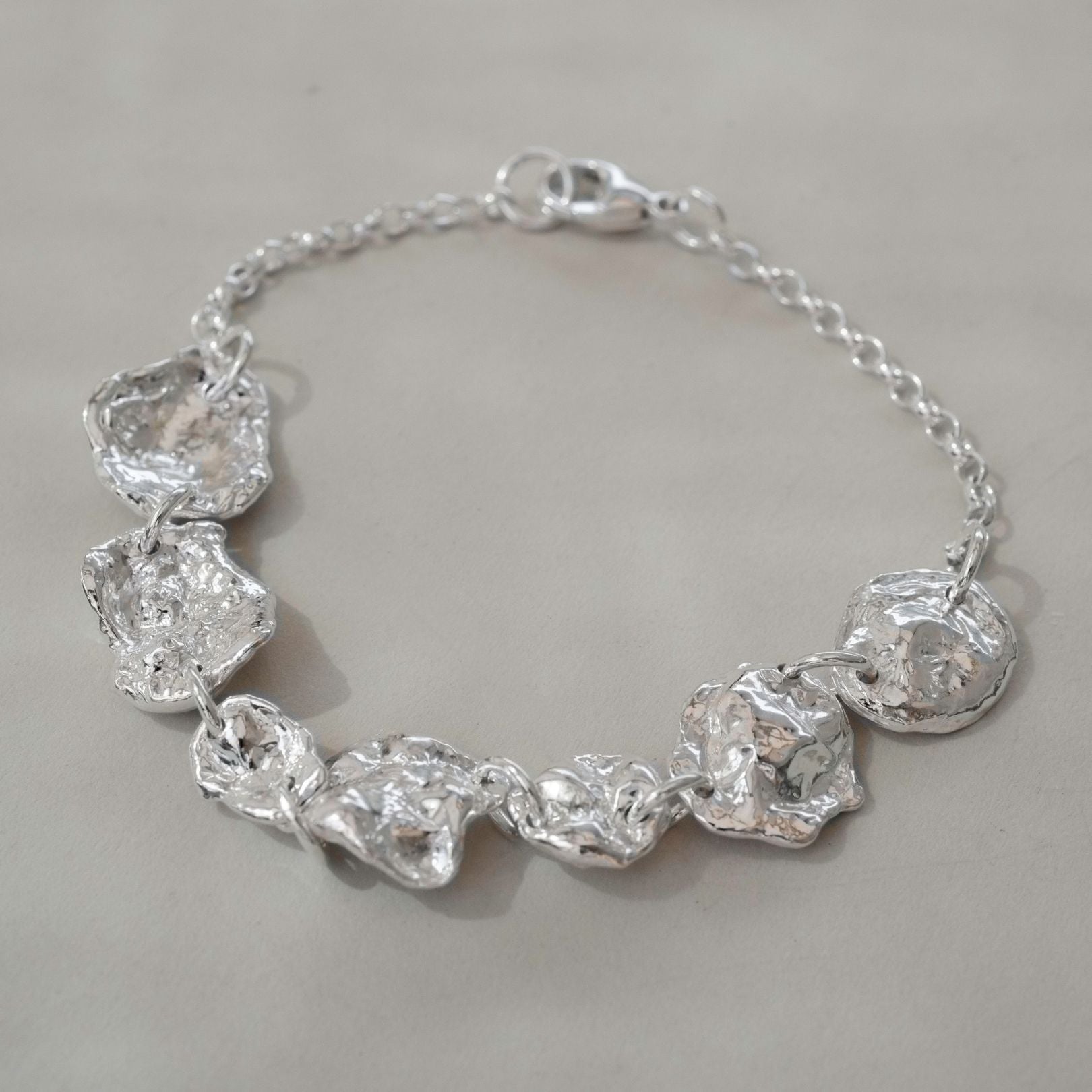 Sterling Silver Watercast Link Bracelet Two