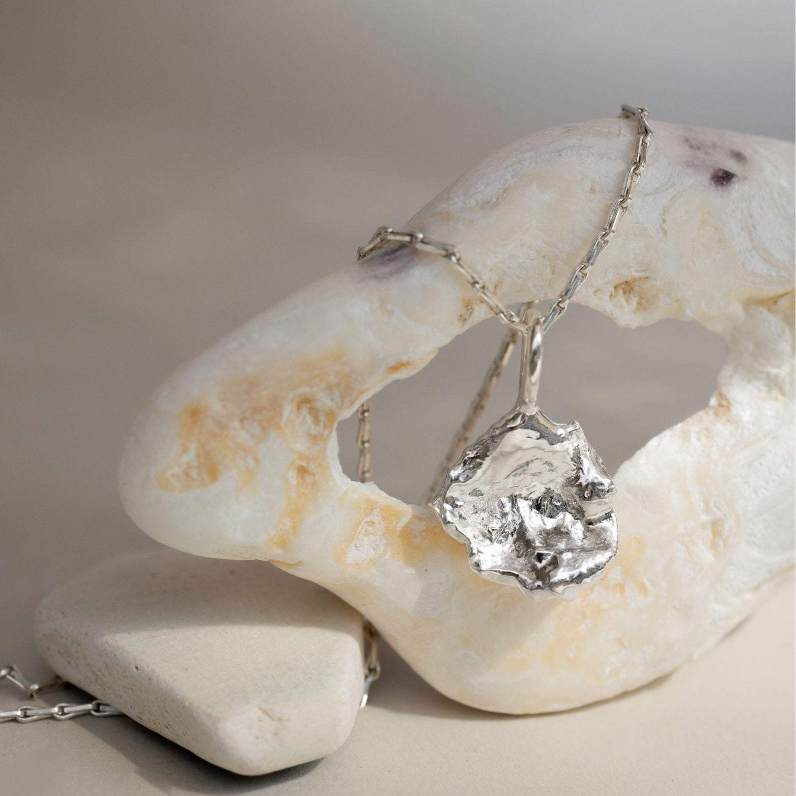 Sterling Silver Watercast Charm Necklace Four