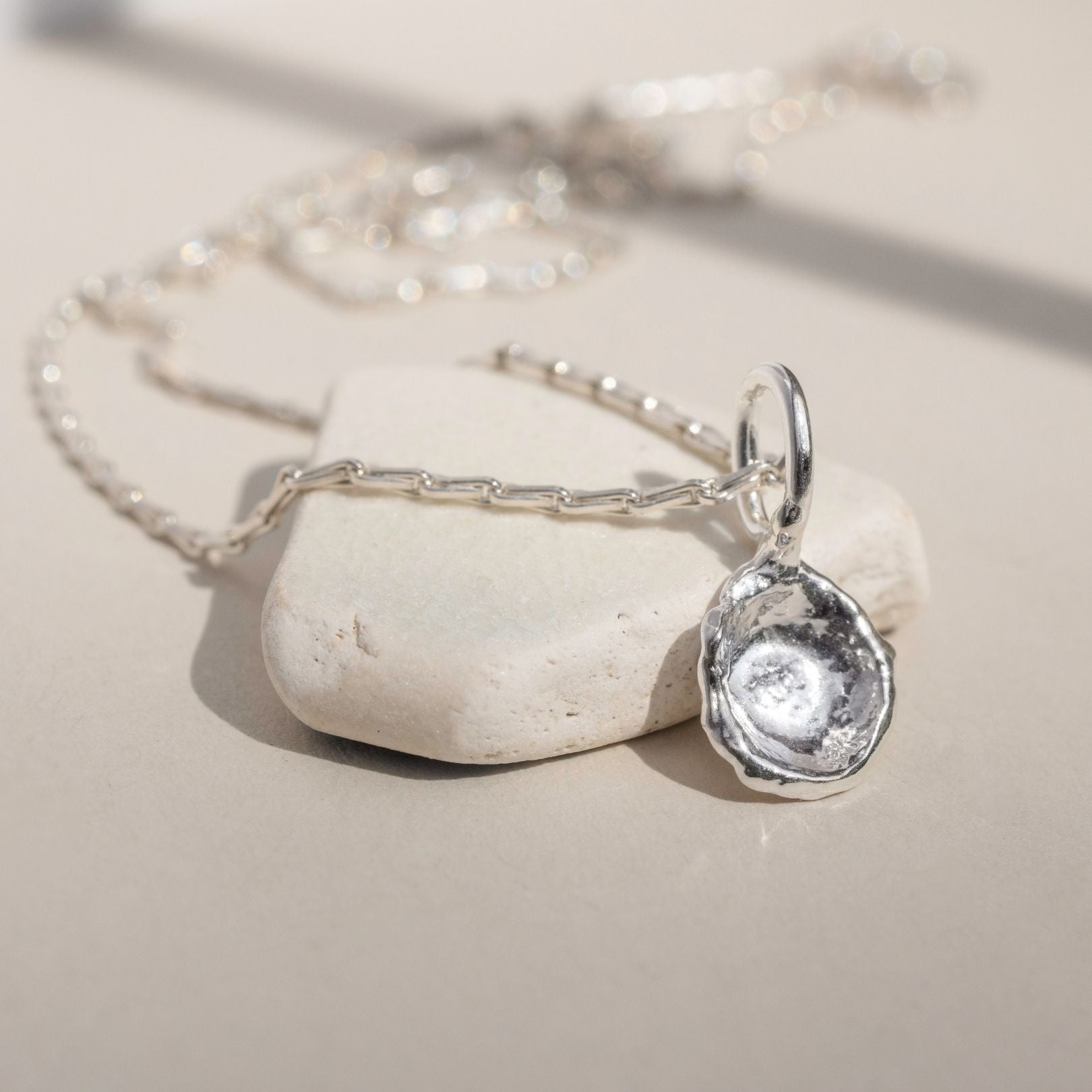 Sterling Silver Watercast Charm Necklace Five