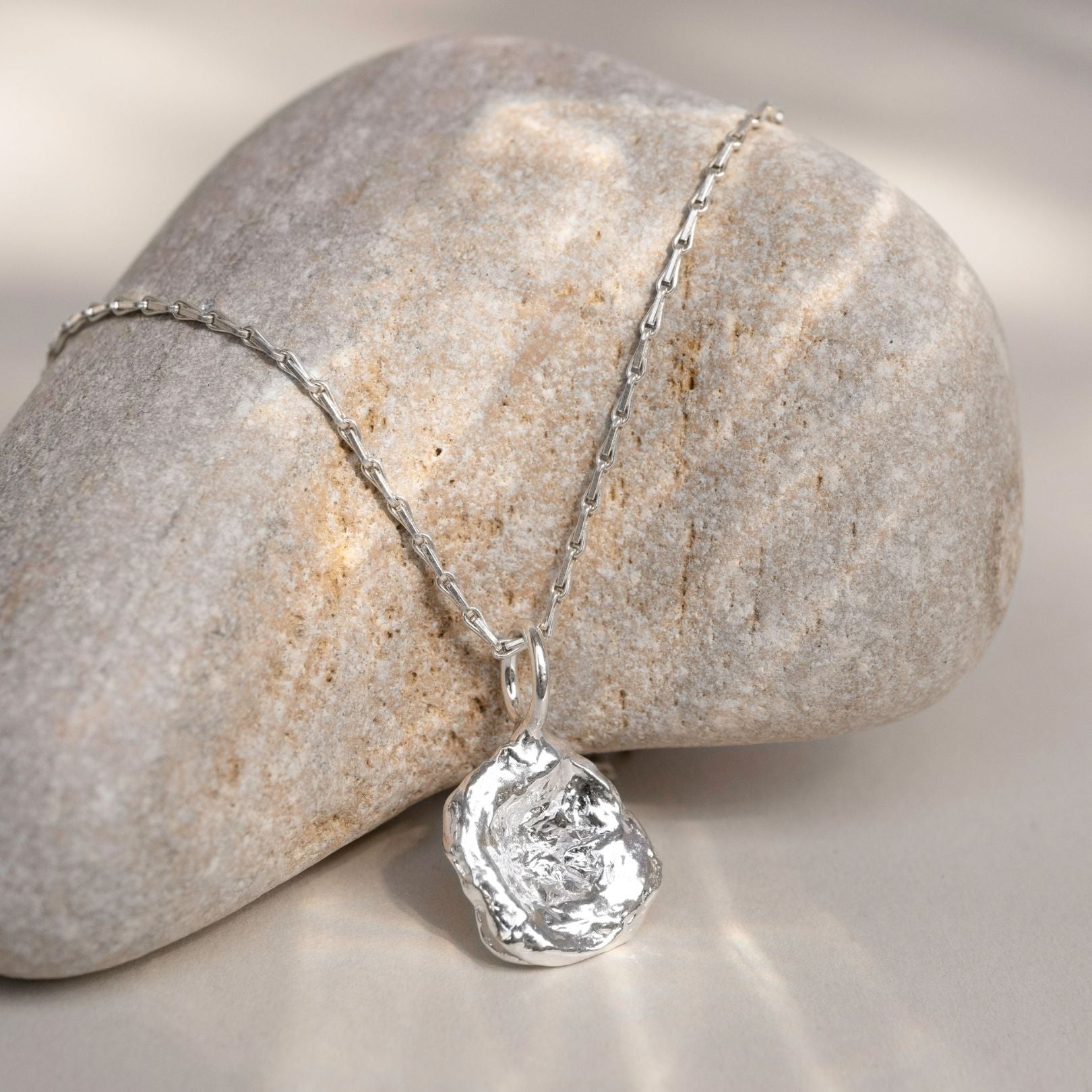 Sterling Silver Watercast Charm Necklace Six