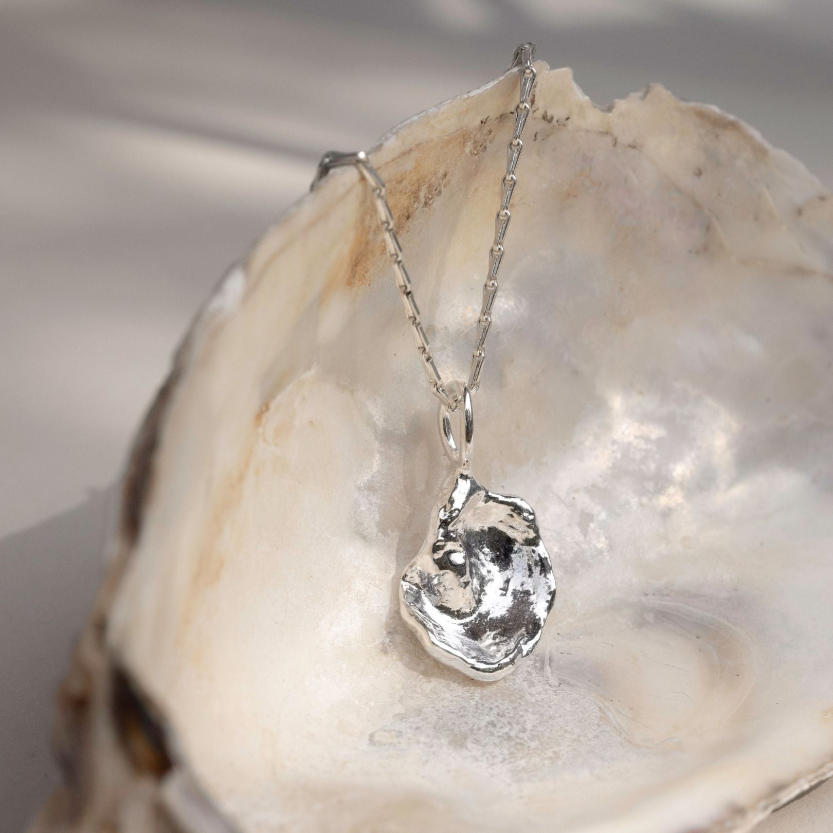 Sterling Silver Watercast Charm Necklace Seven
