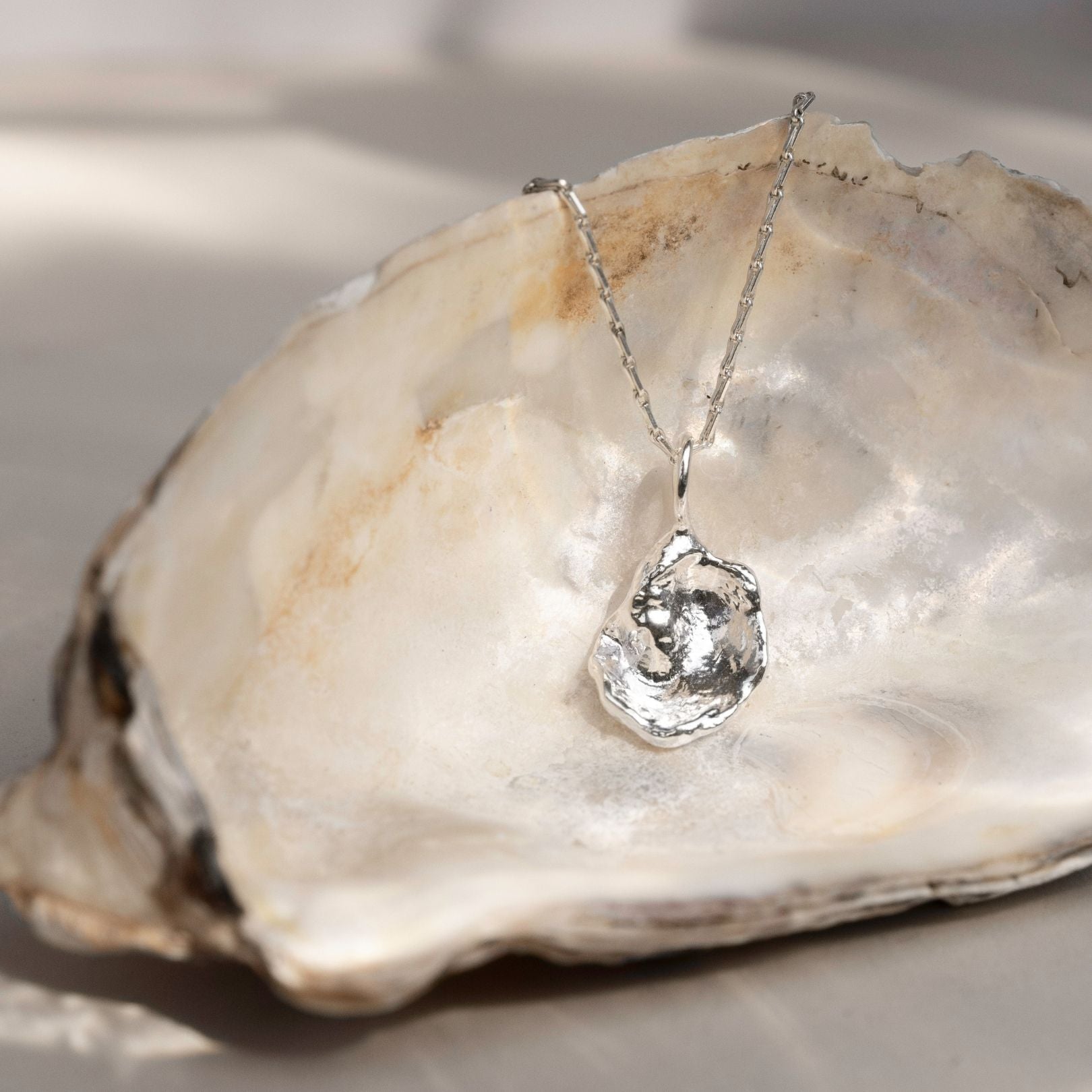 Sterling Silver Watercast Charm Necklace Seven