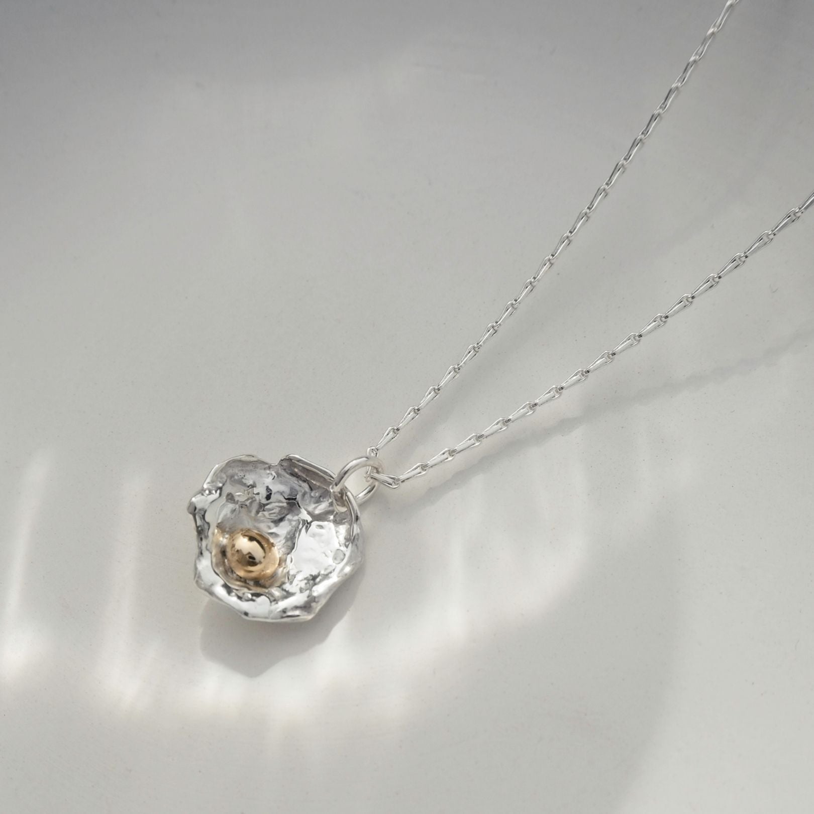 Mixed Metal Watercast Oyster Necklace One