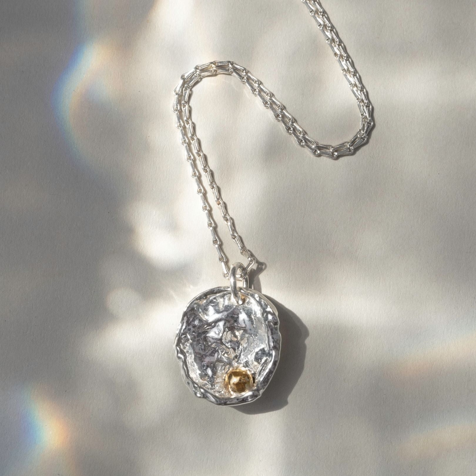 Mixed Metal Watercast Oyster Necklace Four