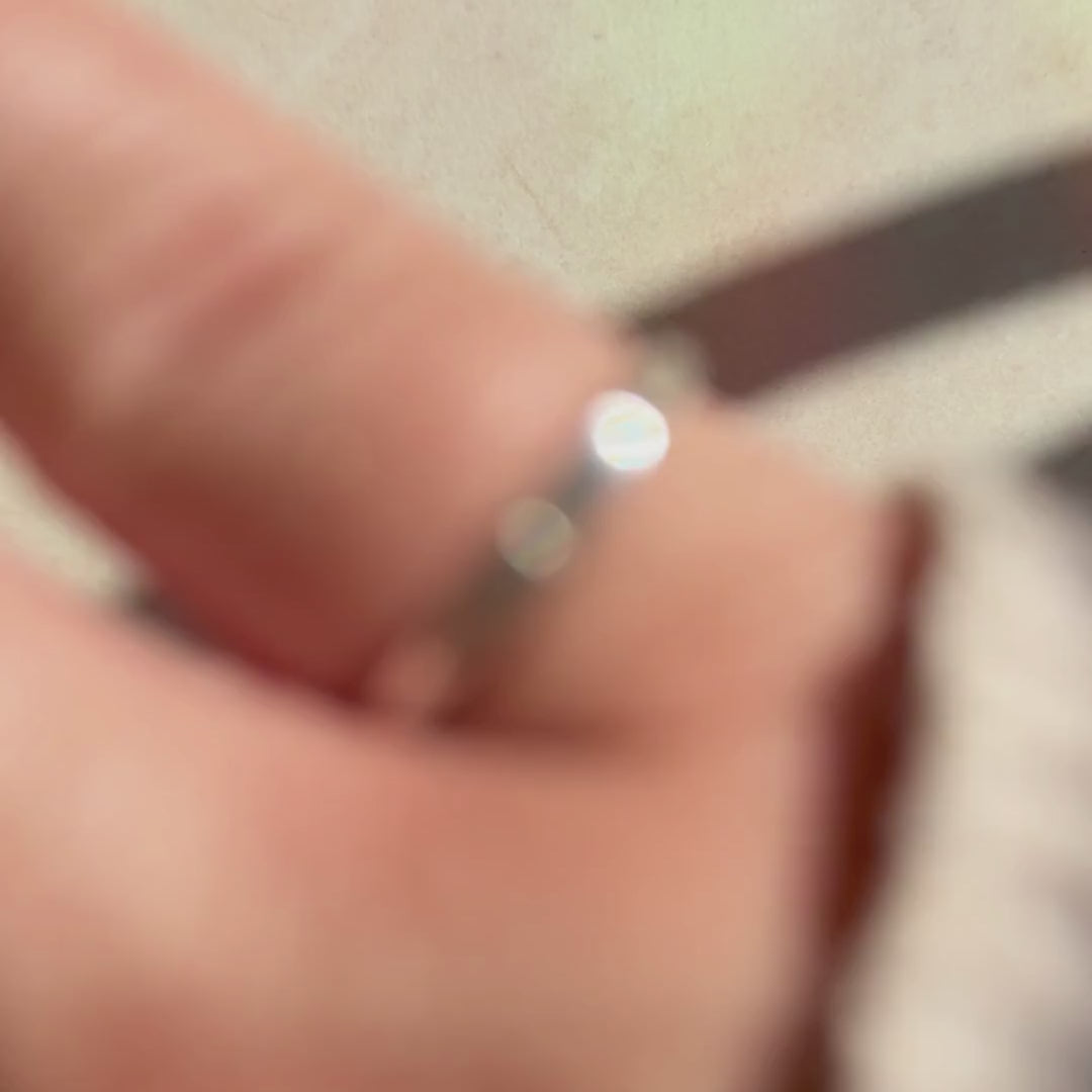 Sterling Silver Mini Signet Ring personalised with a hand stamped initial