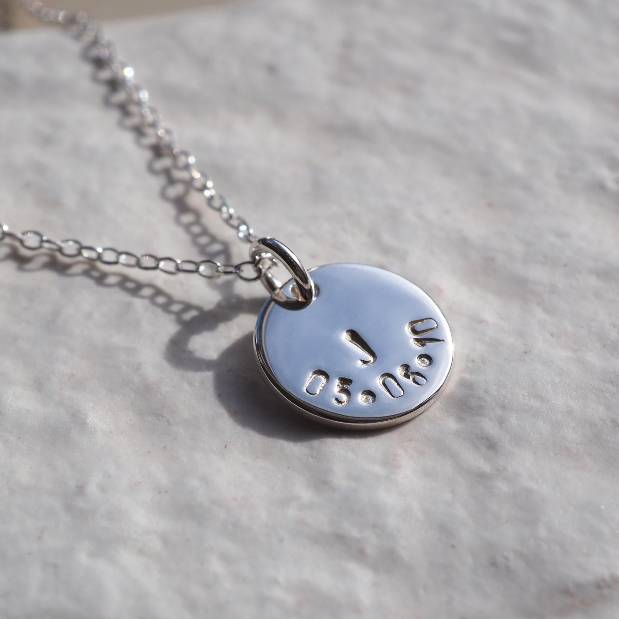 Initial & Date Disc Necklace