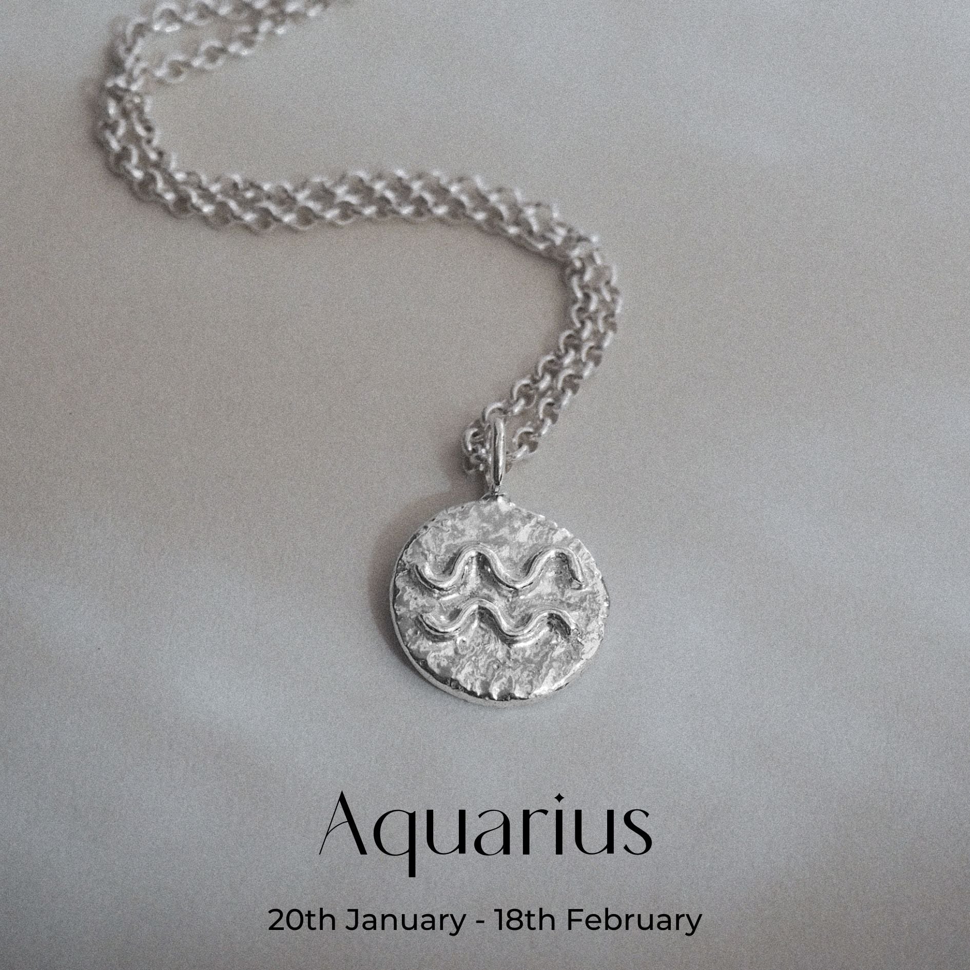 Hand-forged molten Aquarius Necklace in Sterling Silver on a belcher chain