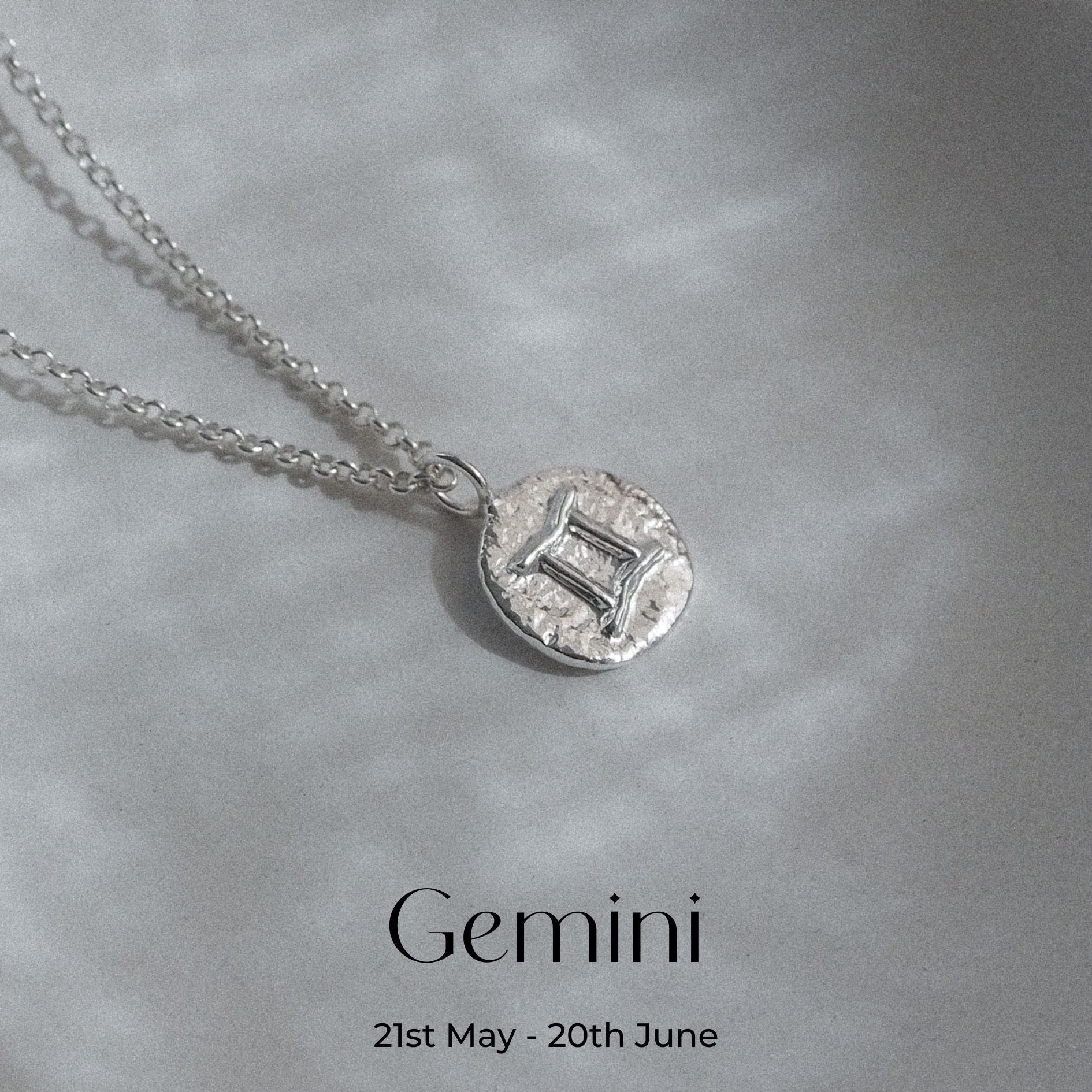 Hand-forged molten Gemini Necklace in Sterling Silver on a belcher chain