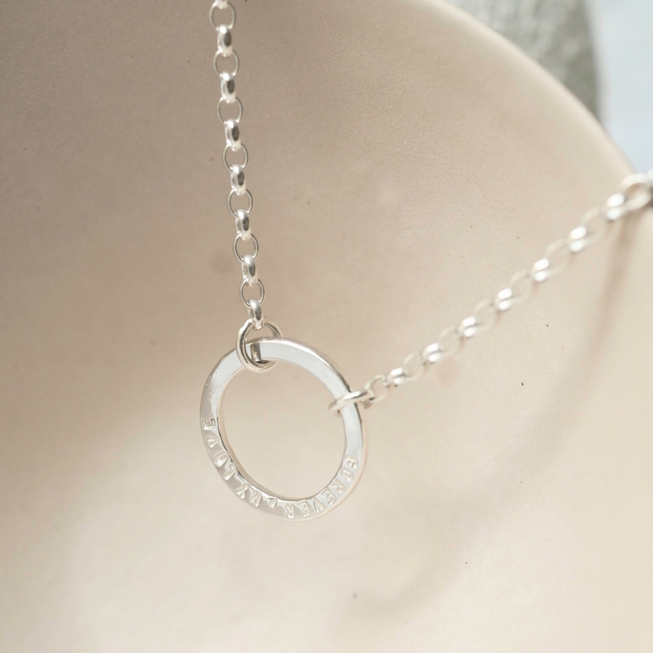 Personalised sterling silver halo bracelet
