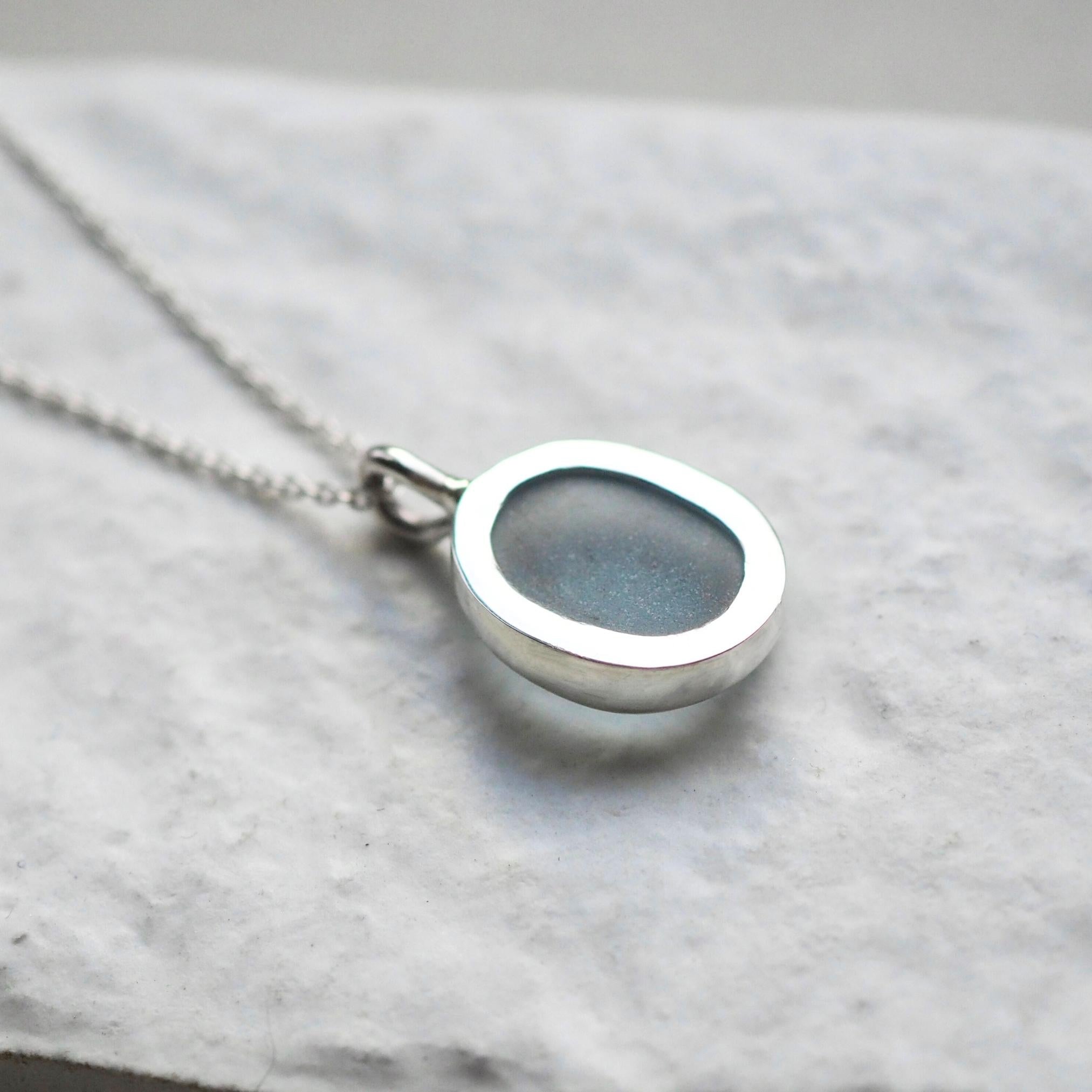 Grey-Blue Sea Glass Necklace