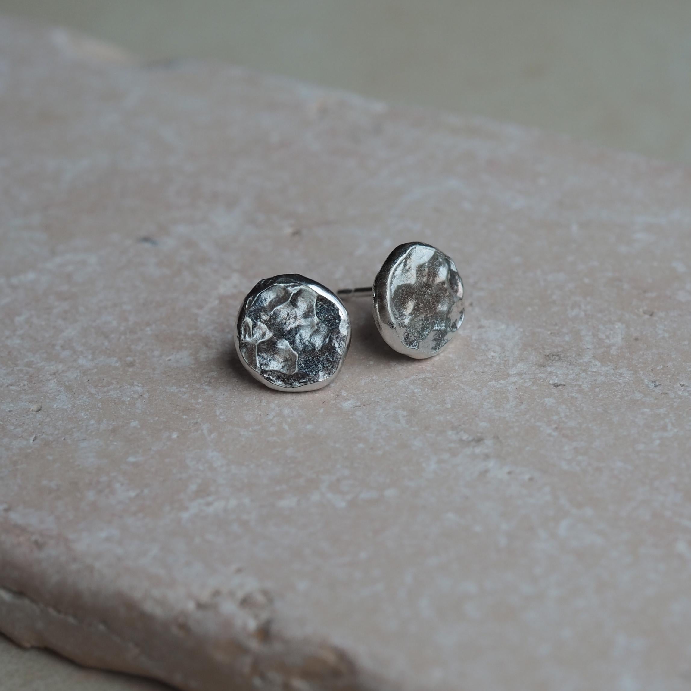 Statement Hammered Stud Earrings