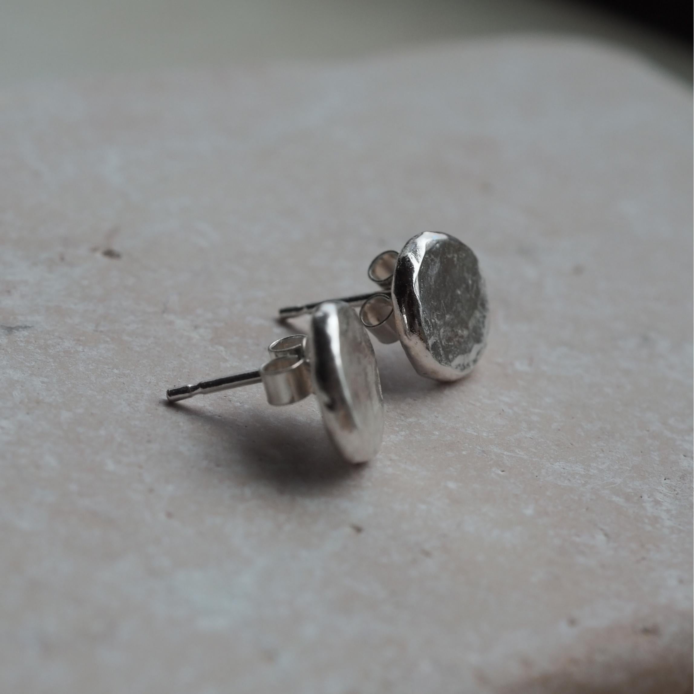 Statement Hammered Stud Earrings