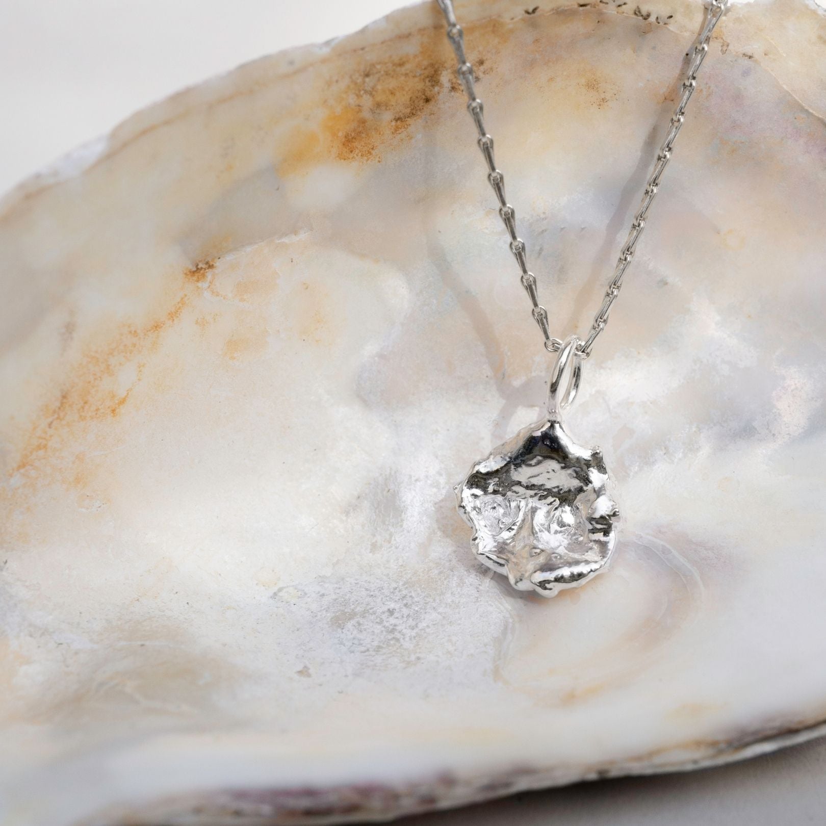 Sterling Silver Watercast Charm Necklace Four