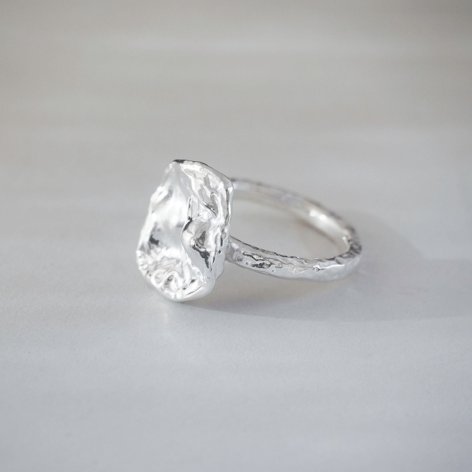 Sterling Silver Watercast Ring (UK Size M)