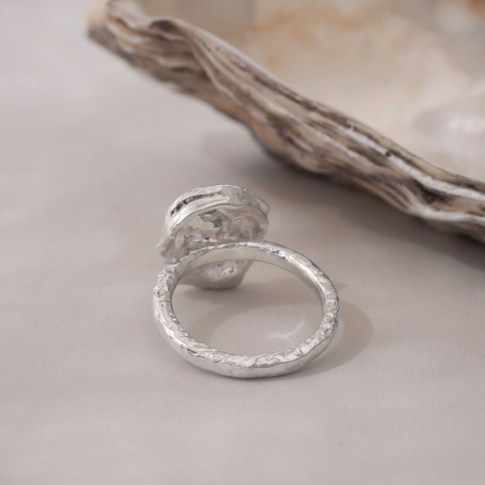 Sterling Silver Watercast Ring (UK Size M)