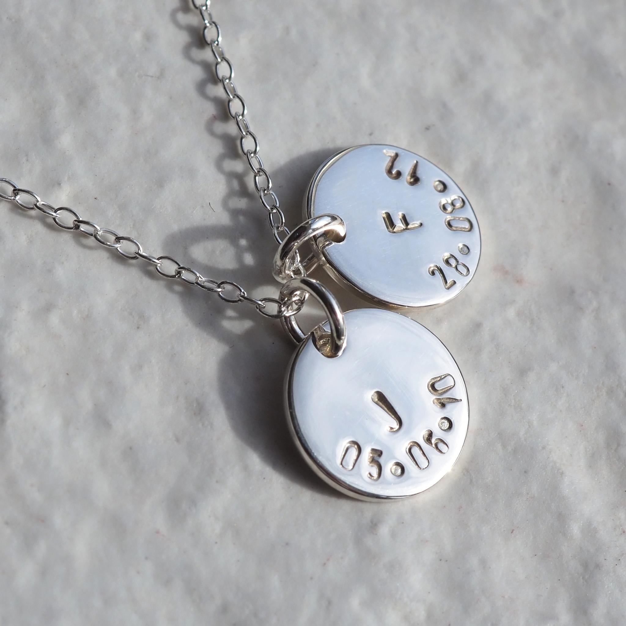 Initial & Date Disc Necklace