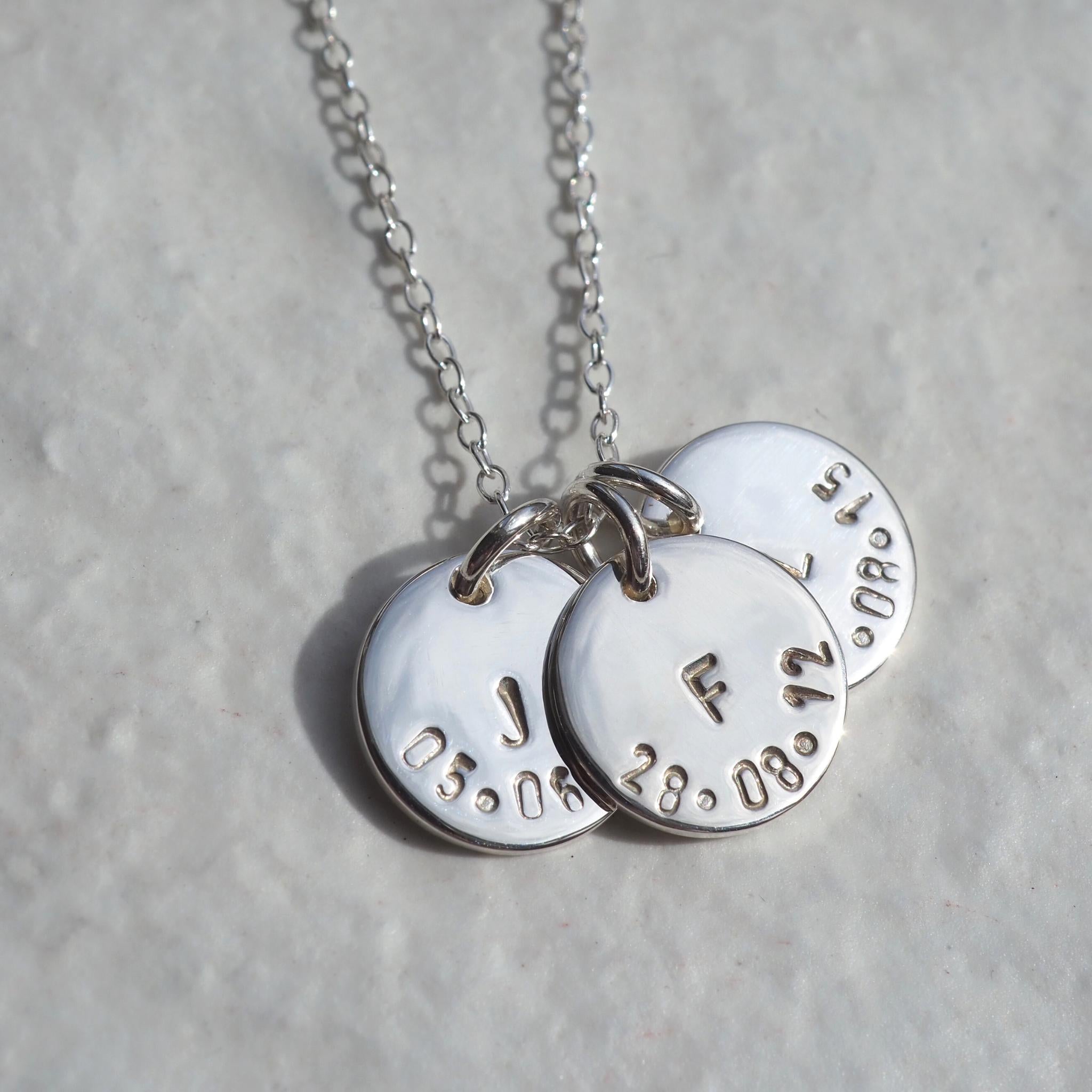 Initial & Date Disc Necklace
