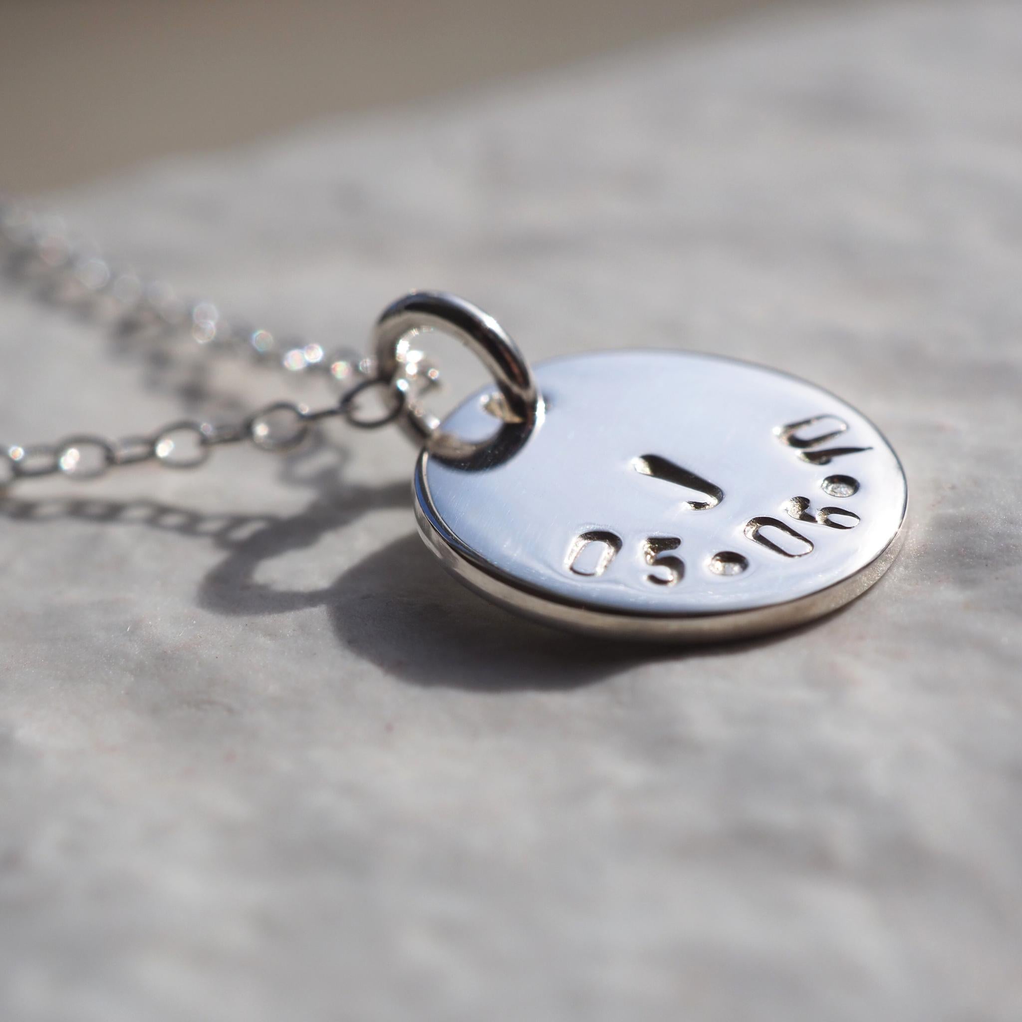 Initial & Date Disc Necklace